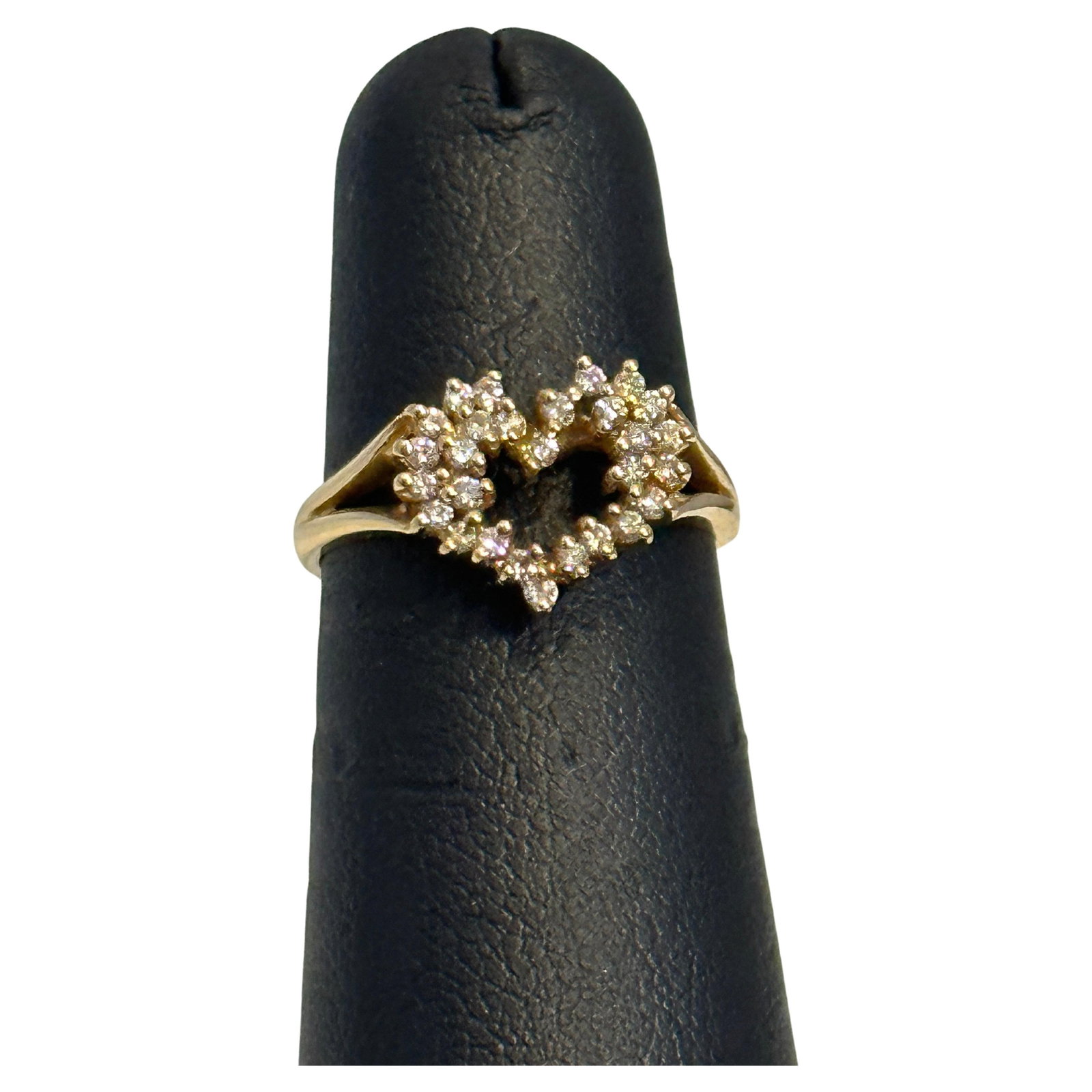Heart Shape Gold & Diamond Cocktail 14 Karat Gold Ring - 9
