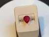 Pear Shape 4.5 Carat Treated Ruby 14 Karat White Gold Ring - 16