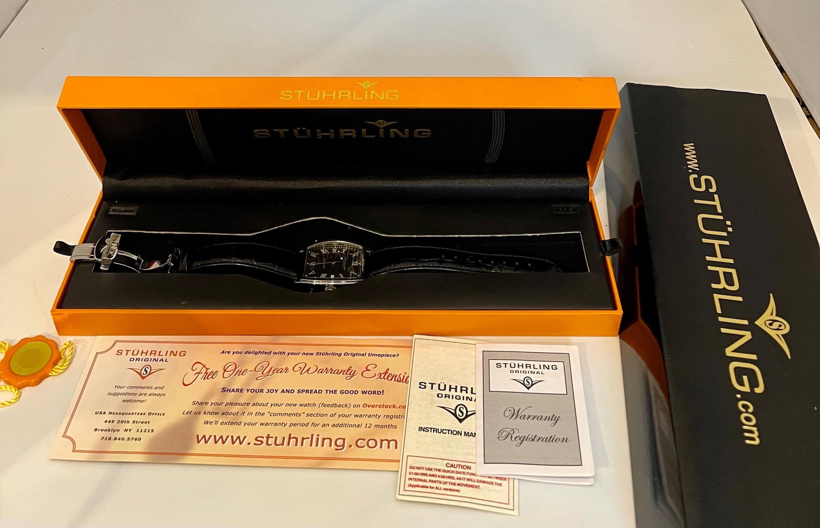 Stuhrling Brand New Watch with Box Paper and Leather Belt - 10
