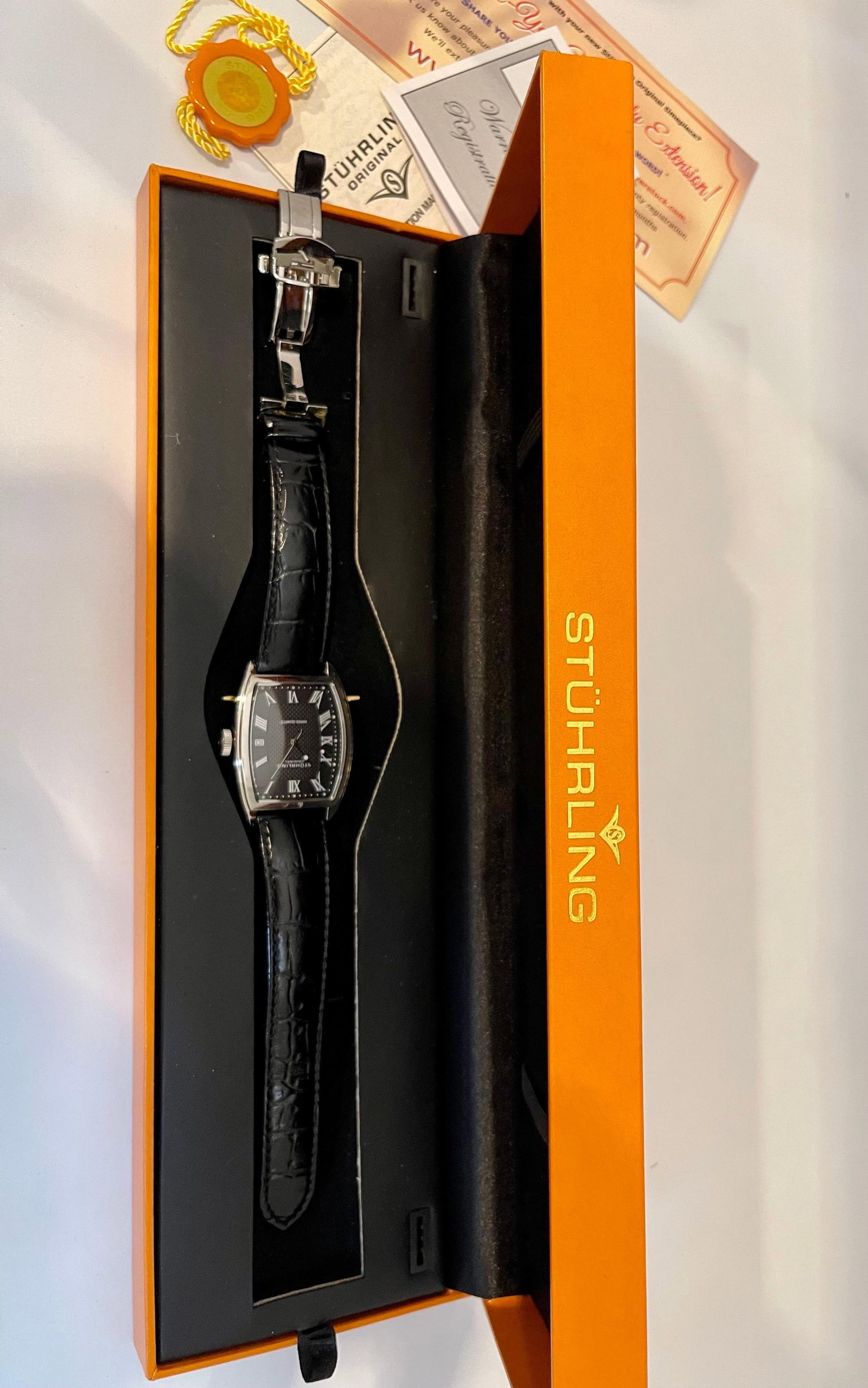 Stuhrling Brand New Watch with Box Paper and Leather Belt - 7