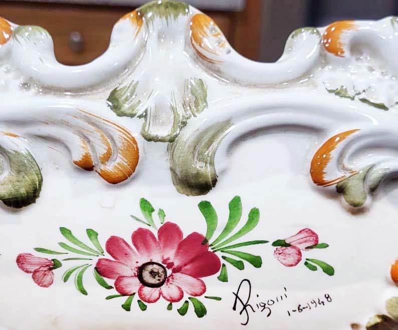 Large Capodimonte Porcelain Centerpiece Putti Cherub Figural Reticulated Centerpiece Bowl - Signed - - 4