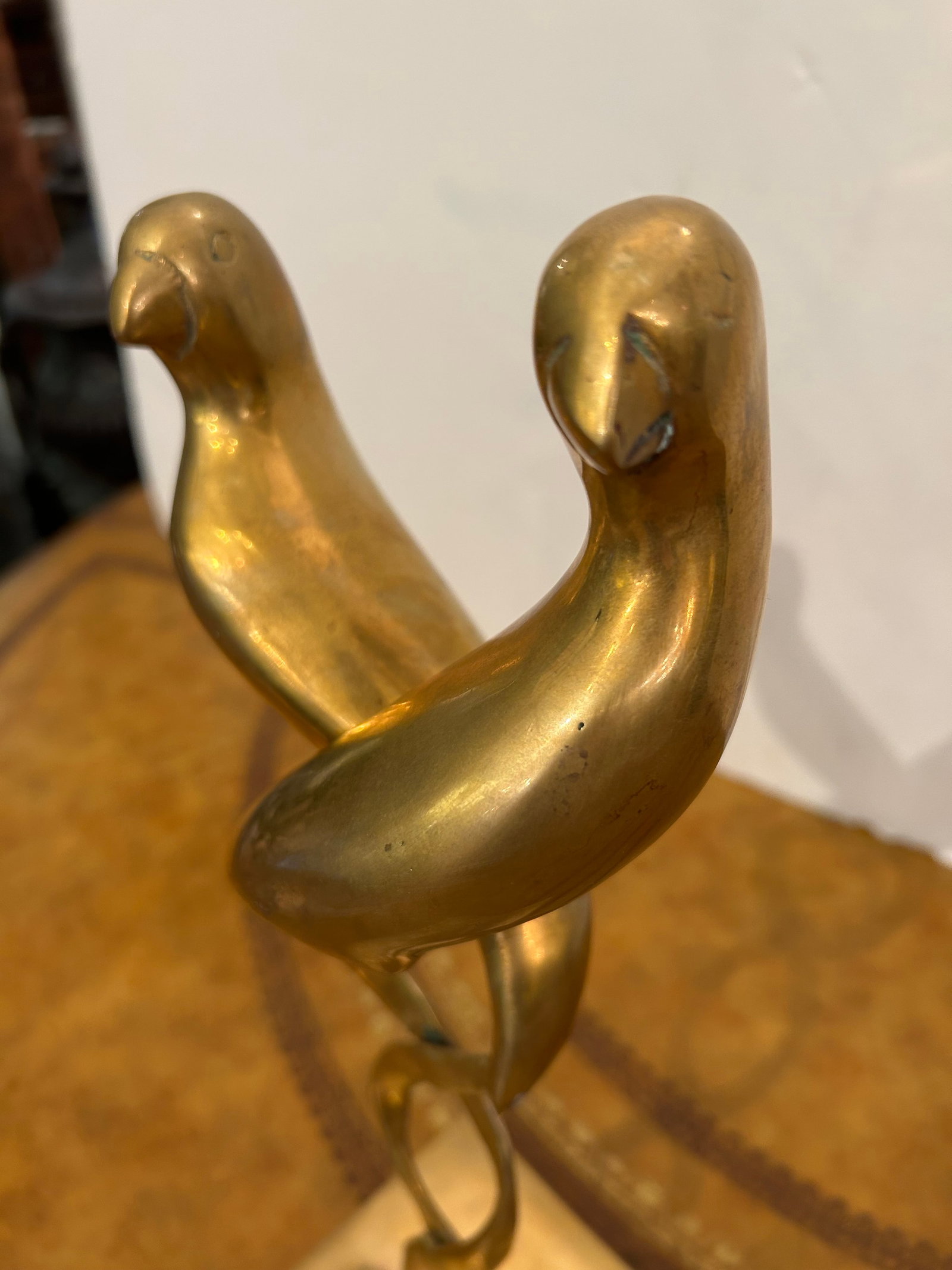 Dolbi Cashier Brass Lovebirds Sculpture - 2
