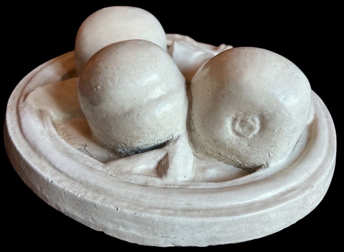Vintage Plaster Fruit Relief Plaque Italian Neoclassical Style 8" After Bunny Williams Home - 3