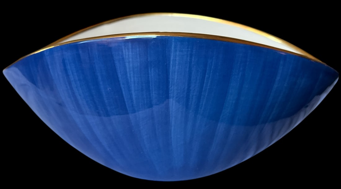 Pair of Hand-Painted L'Objet "Circe" Bowls | Blue, White & Gold | Portugal, 2005 - 3