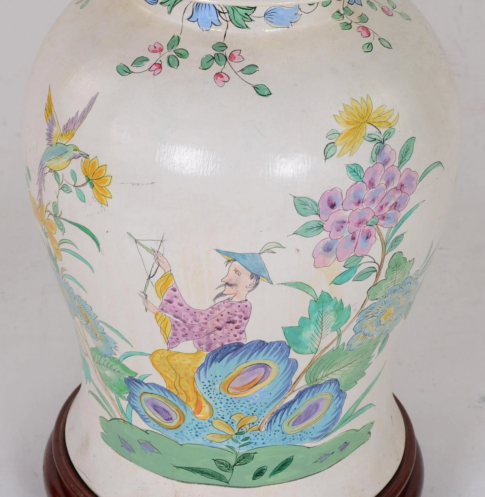 Hand Painted Chinoiseries Style Jar Table Lamp - 2