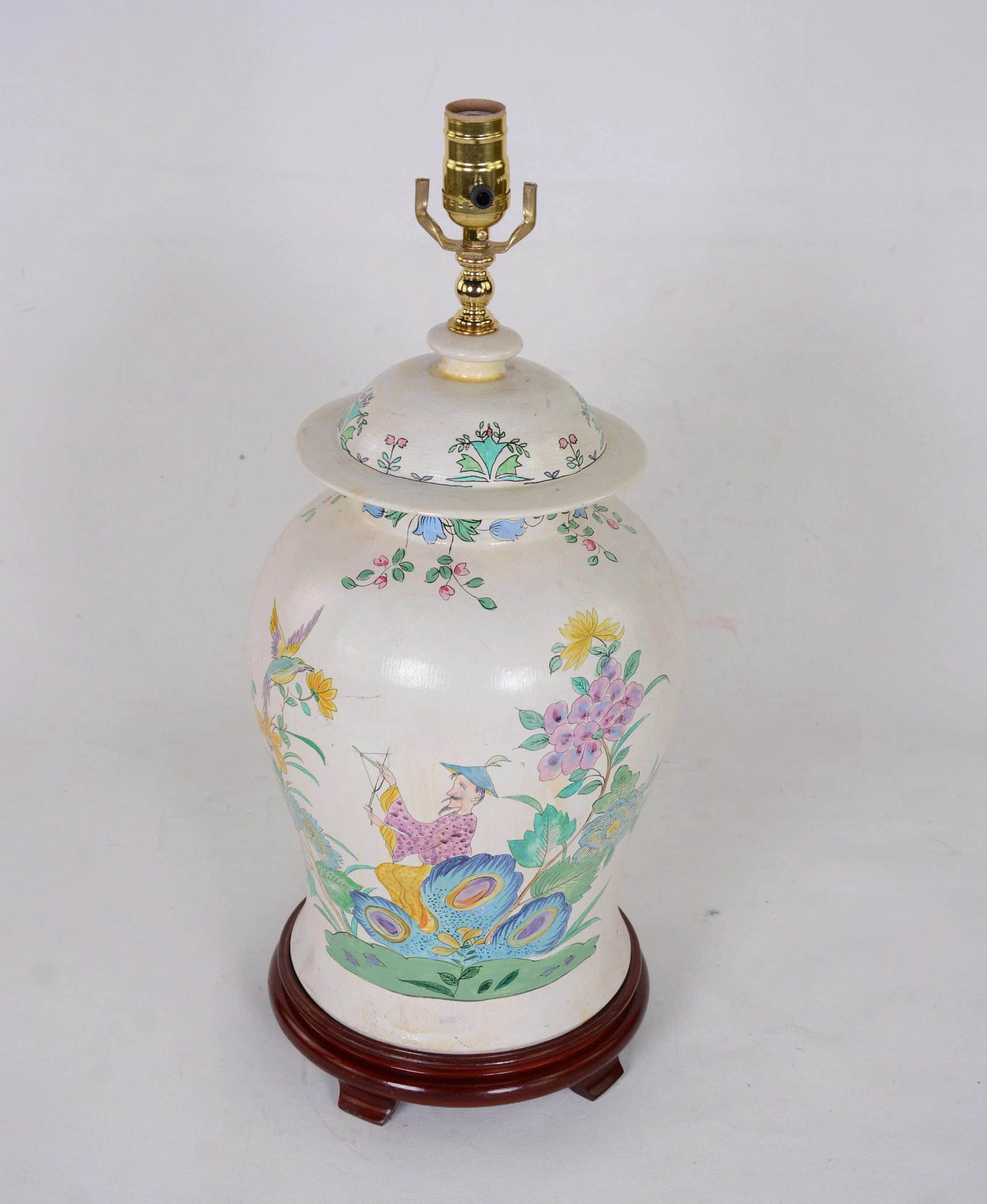 Hand Painted Chinoiseries Style Jar Table Lamp - 4