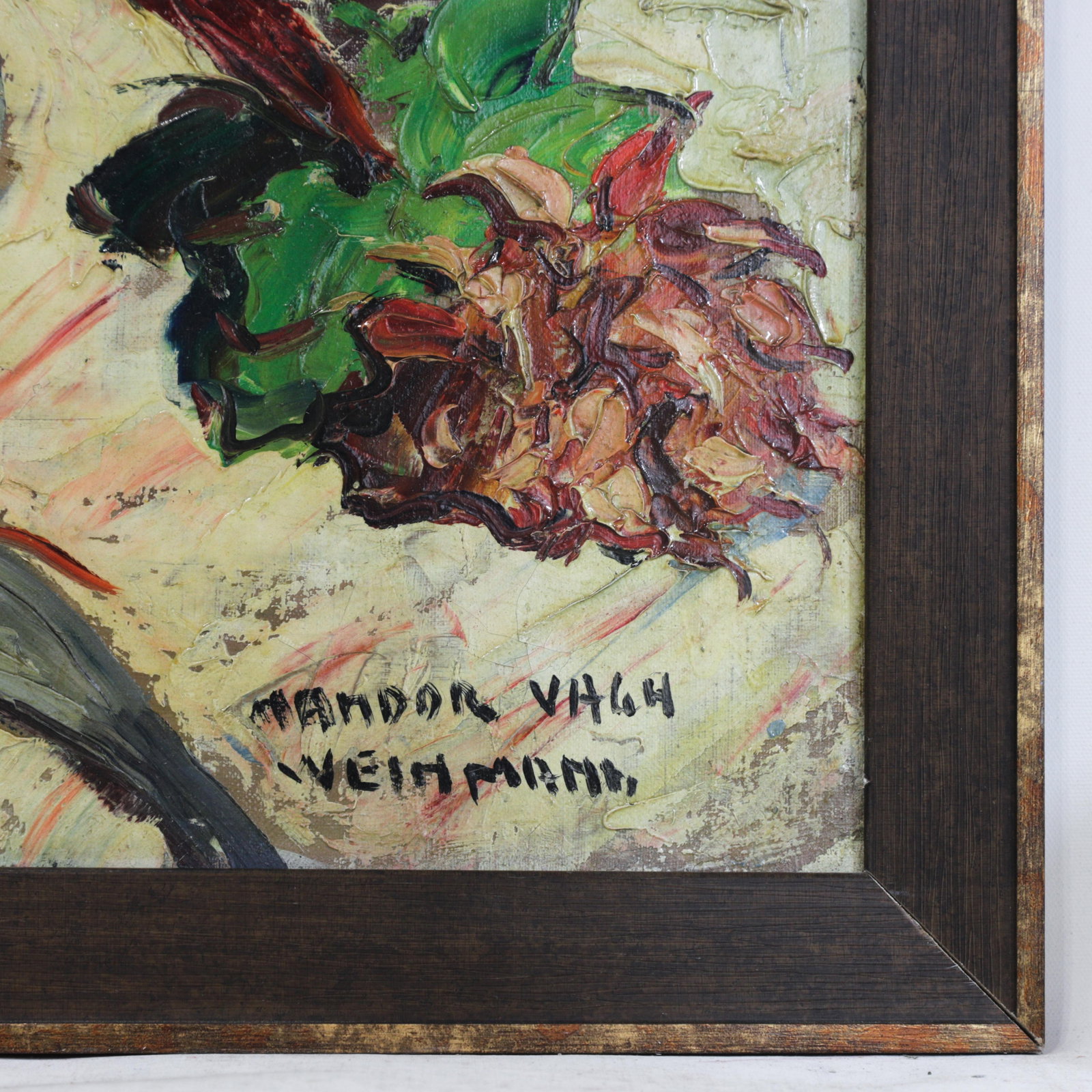 Nandor Vagh Weinmann Original Still Life Oil Painting - Fish, Fruit, and Blue Jug - 3