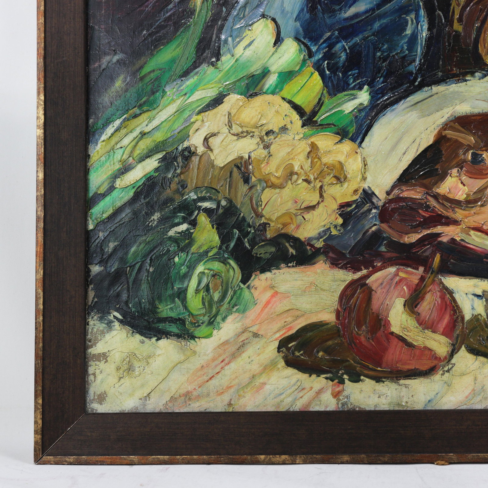Nandor Vagh Weinmann Original Still Life Oil Painting - Fish, Fruit, and Blue Jug - 9