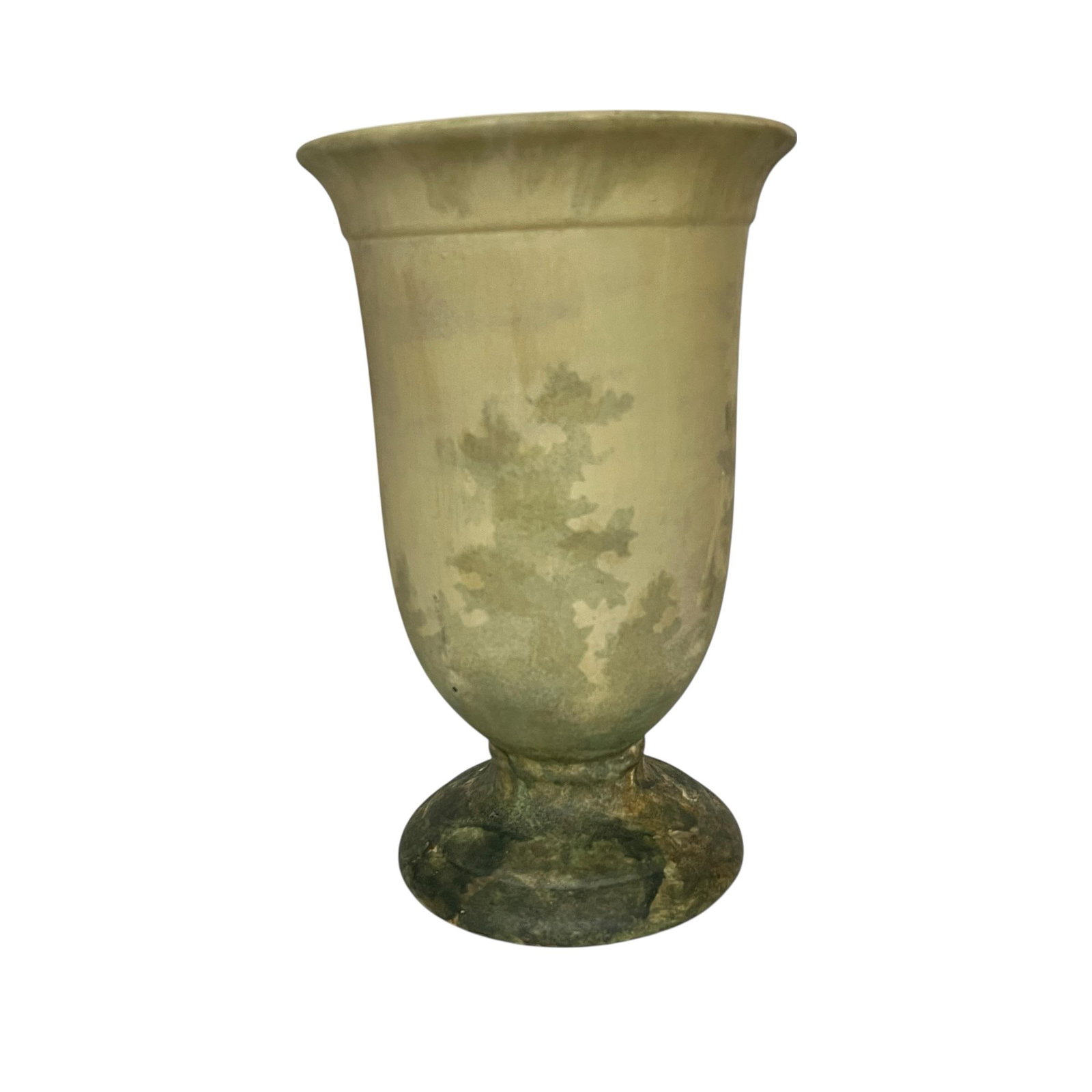 Vintage Hand Painted Pottery Pedestal Vase - 2