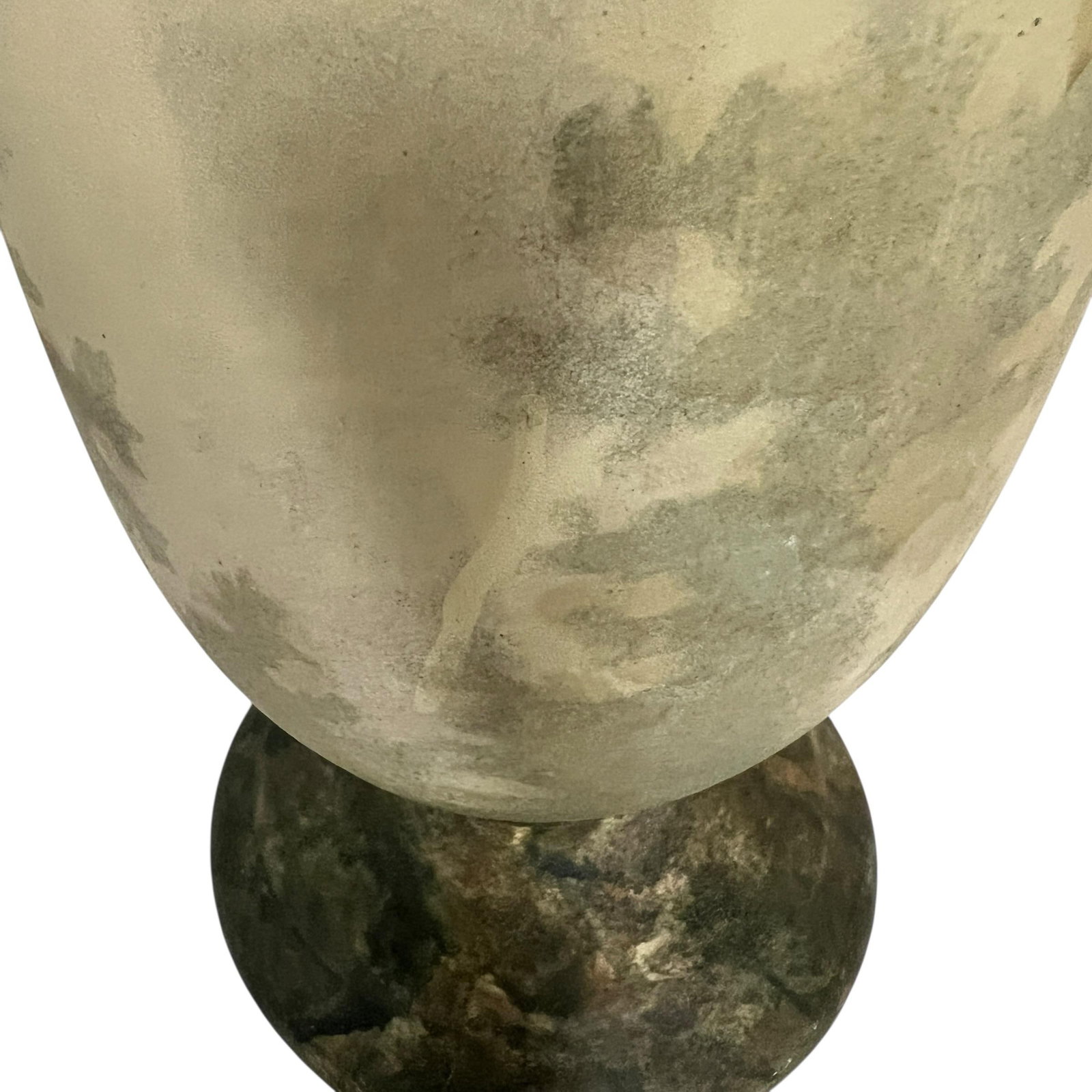 Vintage Hand Painted Pottery Pedestal Vase - 4