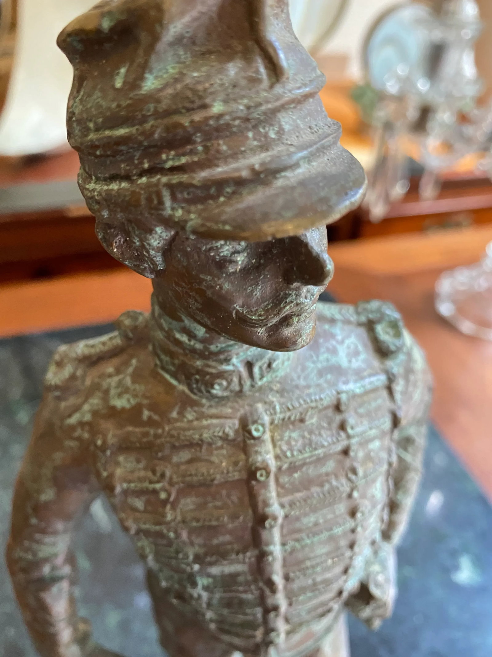 1970s Military Soldier Bronze Sculpture on Stand - 2