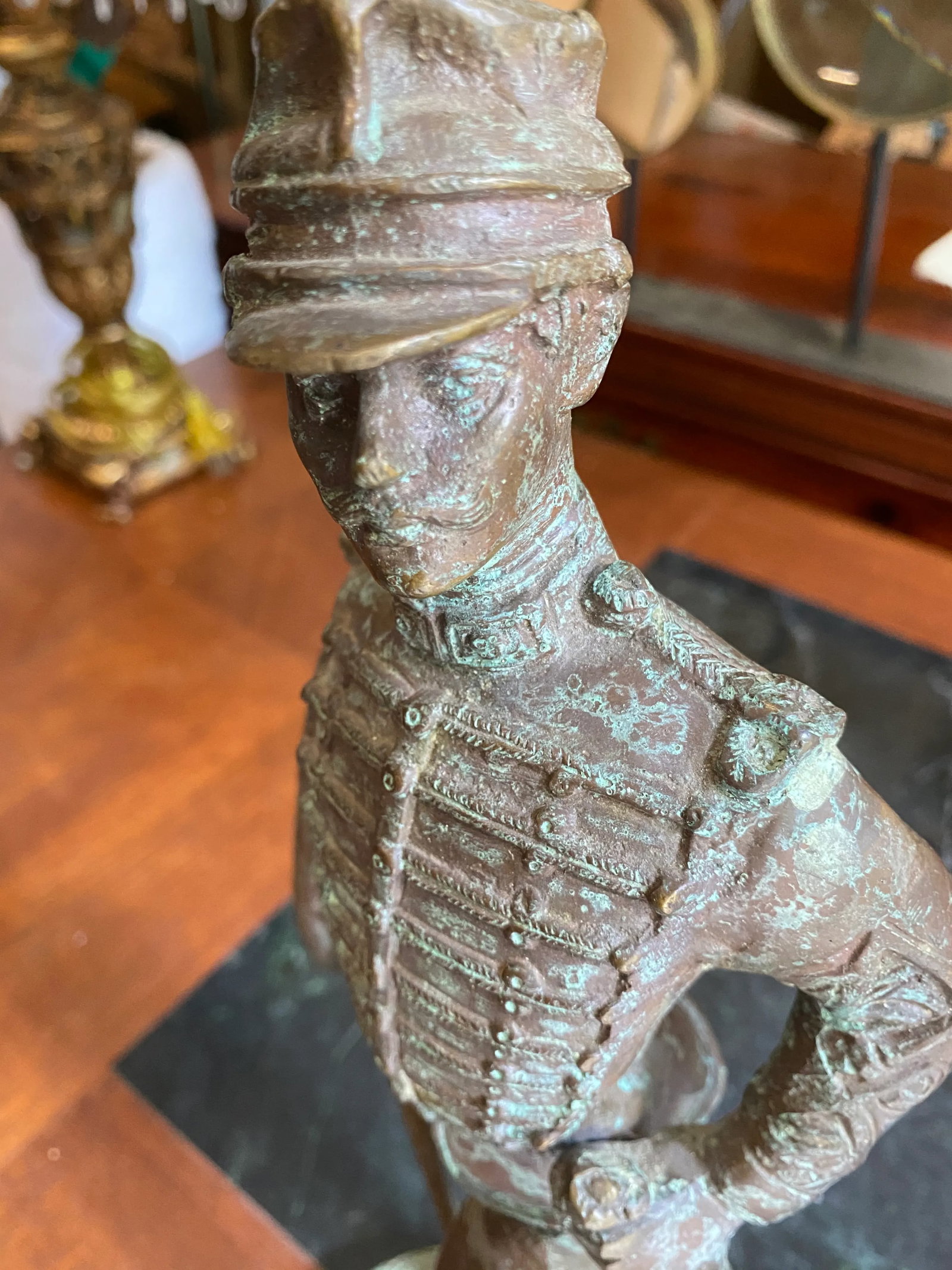 1970s Military Soldier Bronze Sculpture on Stand - 5