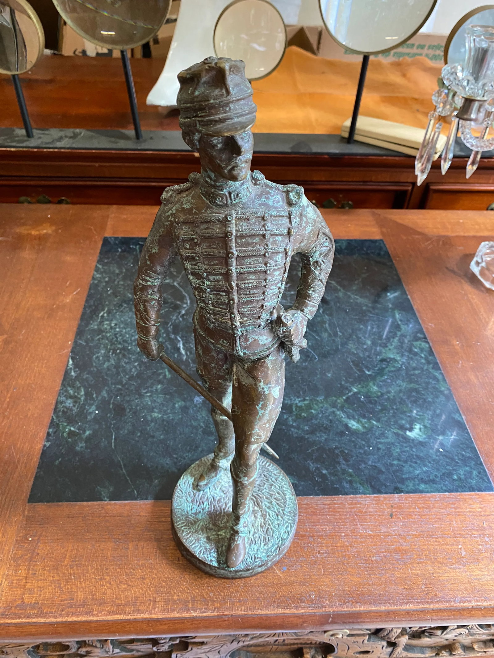 1970s Military Soldier Bronze Sculpture on Stand - 6