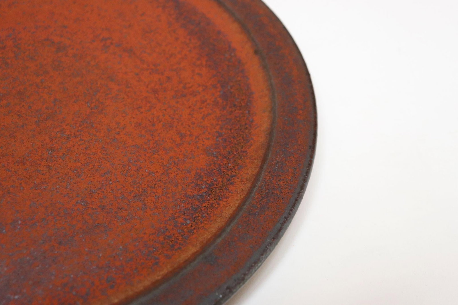 Vintage Studio Pottery Charger in Metallic Gray and Red Glaze by Deanna Nichols - 11