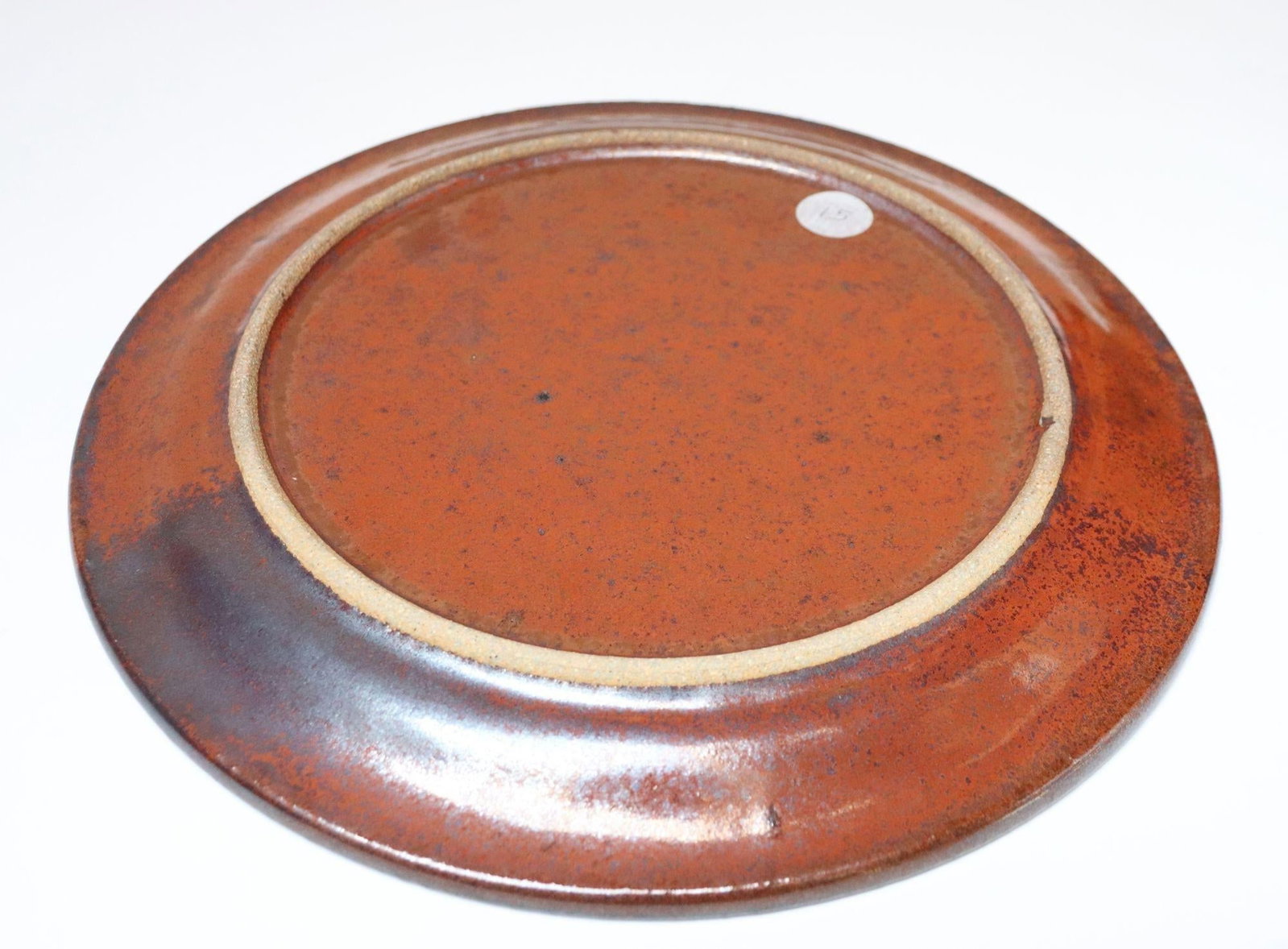 Vintage Studio Pottery Charger in Metallic Gray and Red Glaze by Deanna Nichols - 5