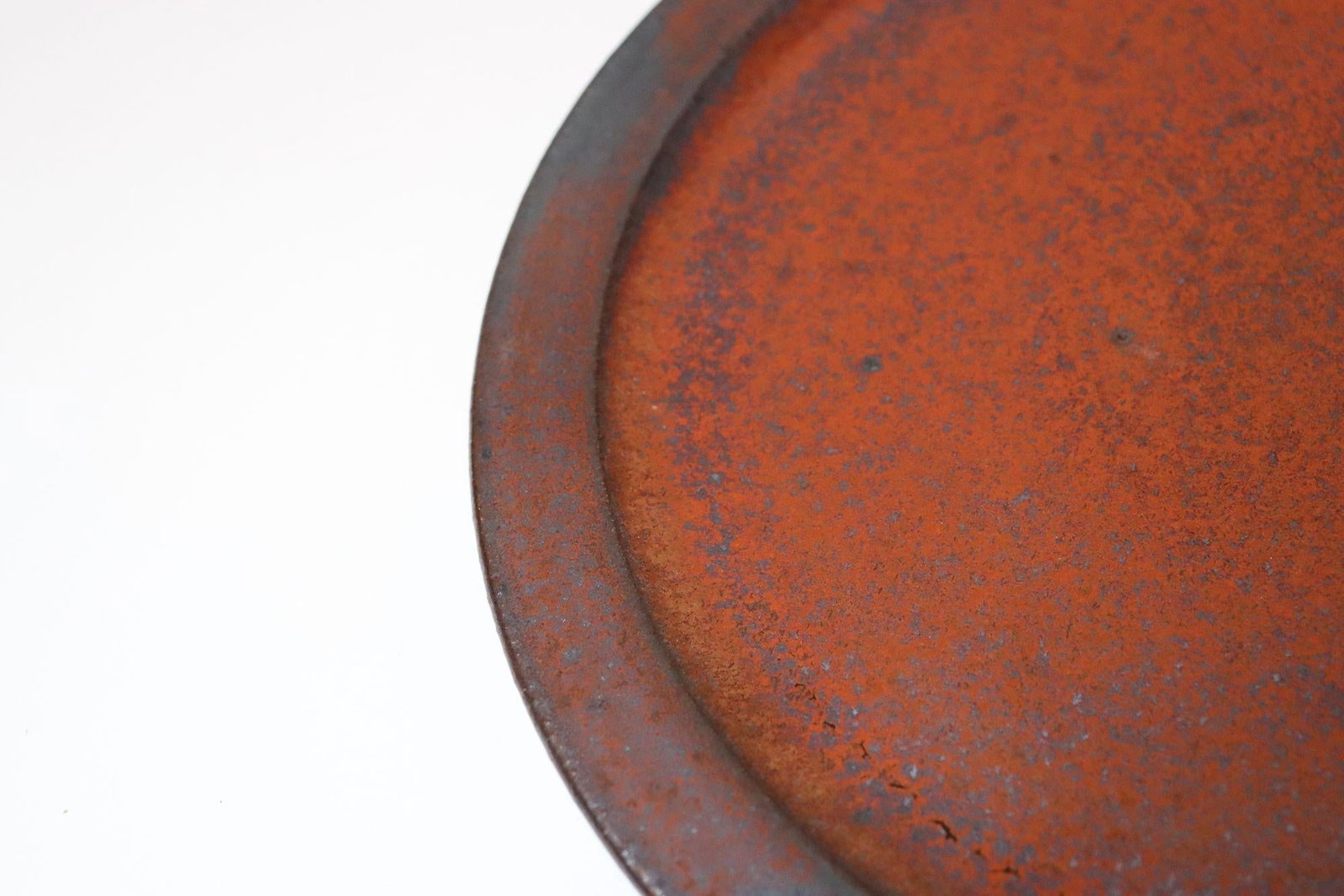Vintage Studio Pottery Charger in Metallic Gray and Red Glaze by Deanna Nichols - 8