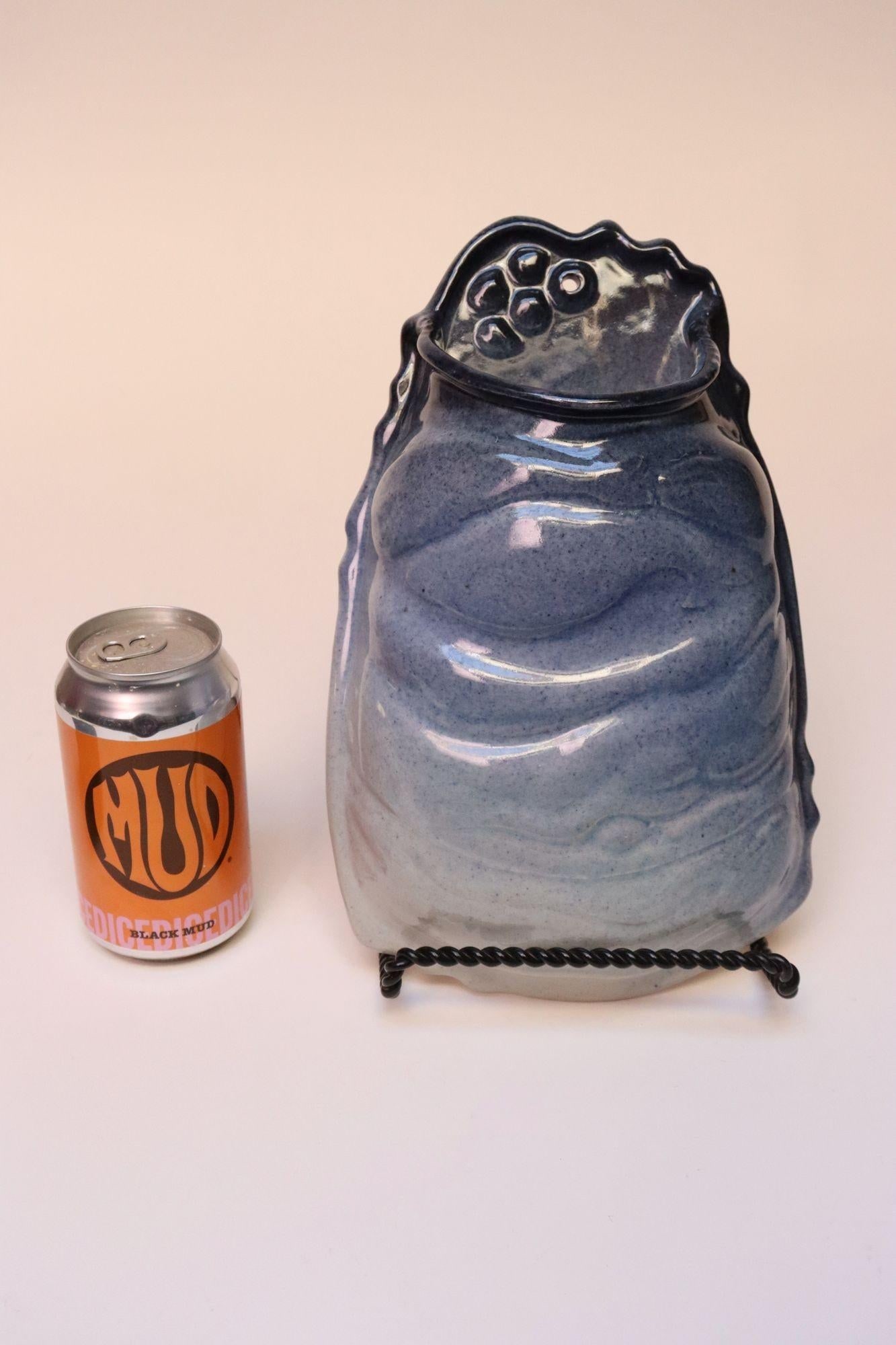 Mid-Century Modern Studio Pottery Blue Ombré Letter Holder by Deanna Nichols - 10