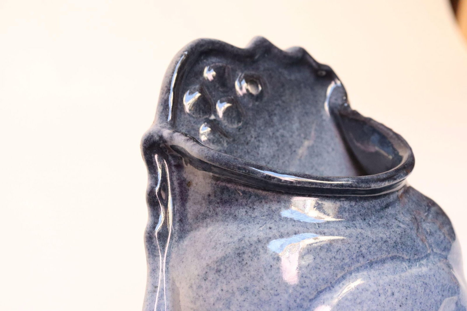 Mid-Century Modern Studio Pottery Blue Ombré Letter Holder by Deanna Nichols - 11