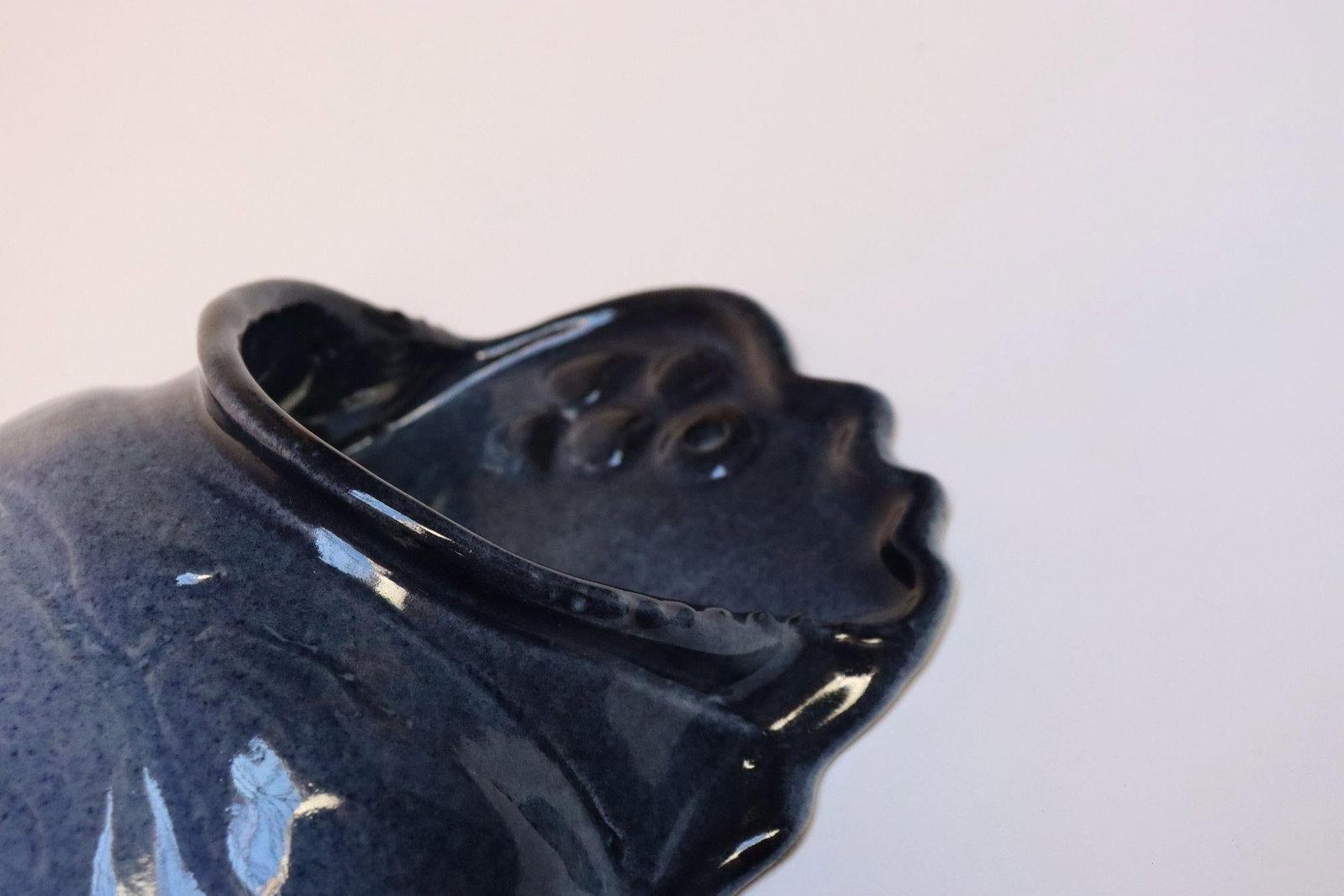 Mid-Century Modern Studio Pottery Blue Ombré Letter Holder by Deanna Nichols - 17