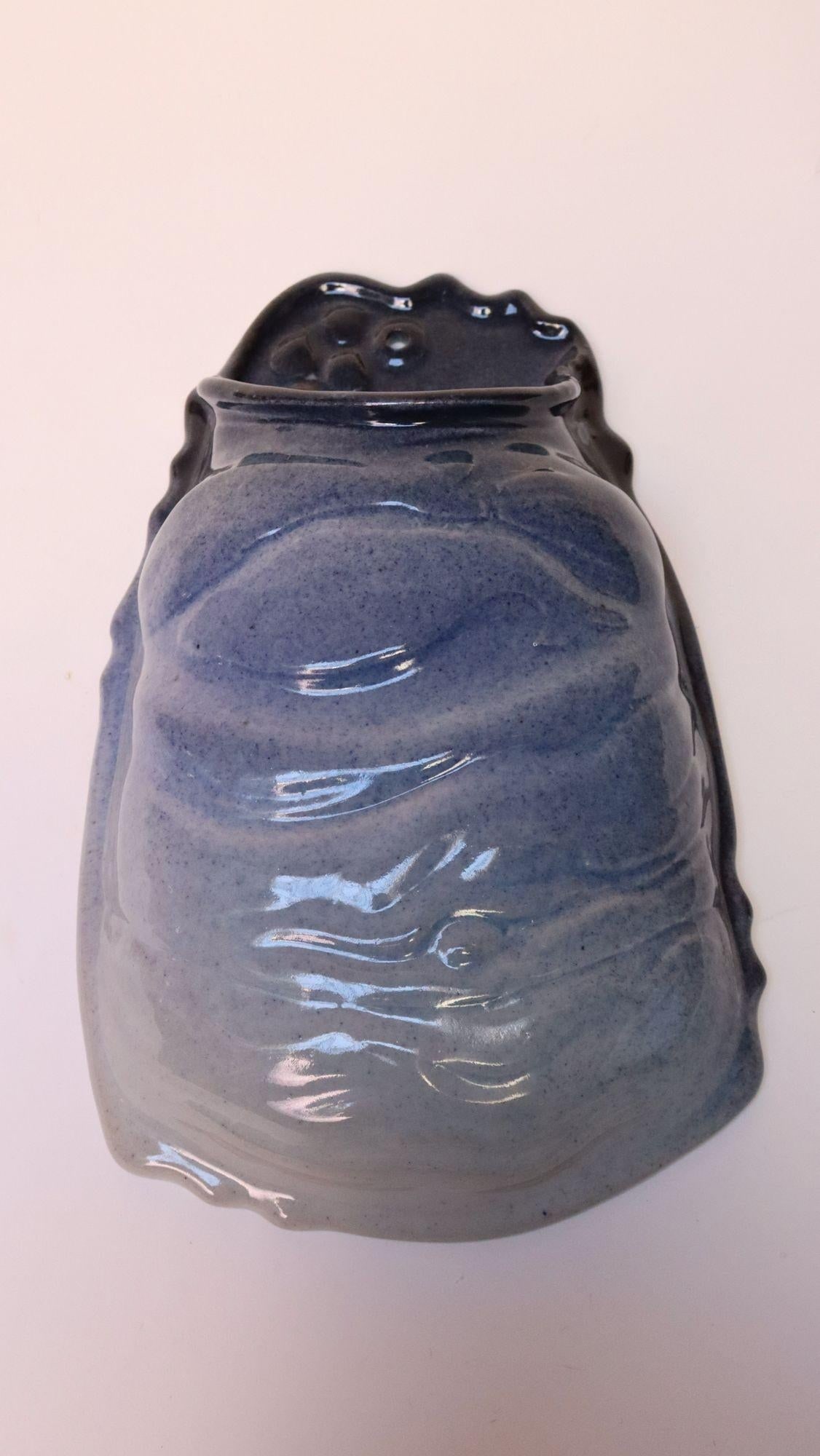 Mid-Century Modern Studio Pottery Blue Ombré Letter Holder by Deanna Nichols - 5
