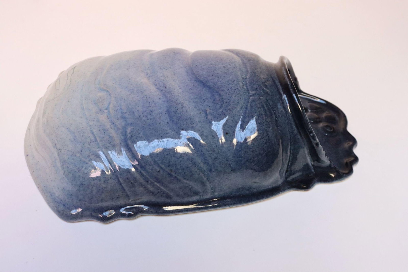 Mid-Century Modern Studio Pottery Blue Ombré Letter Holder by Deanna Nichols - 6