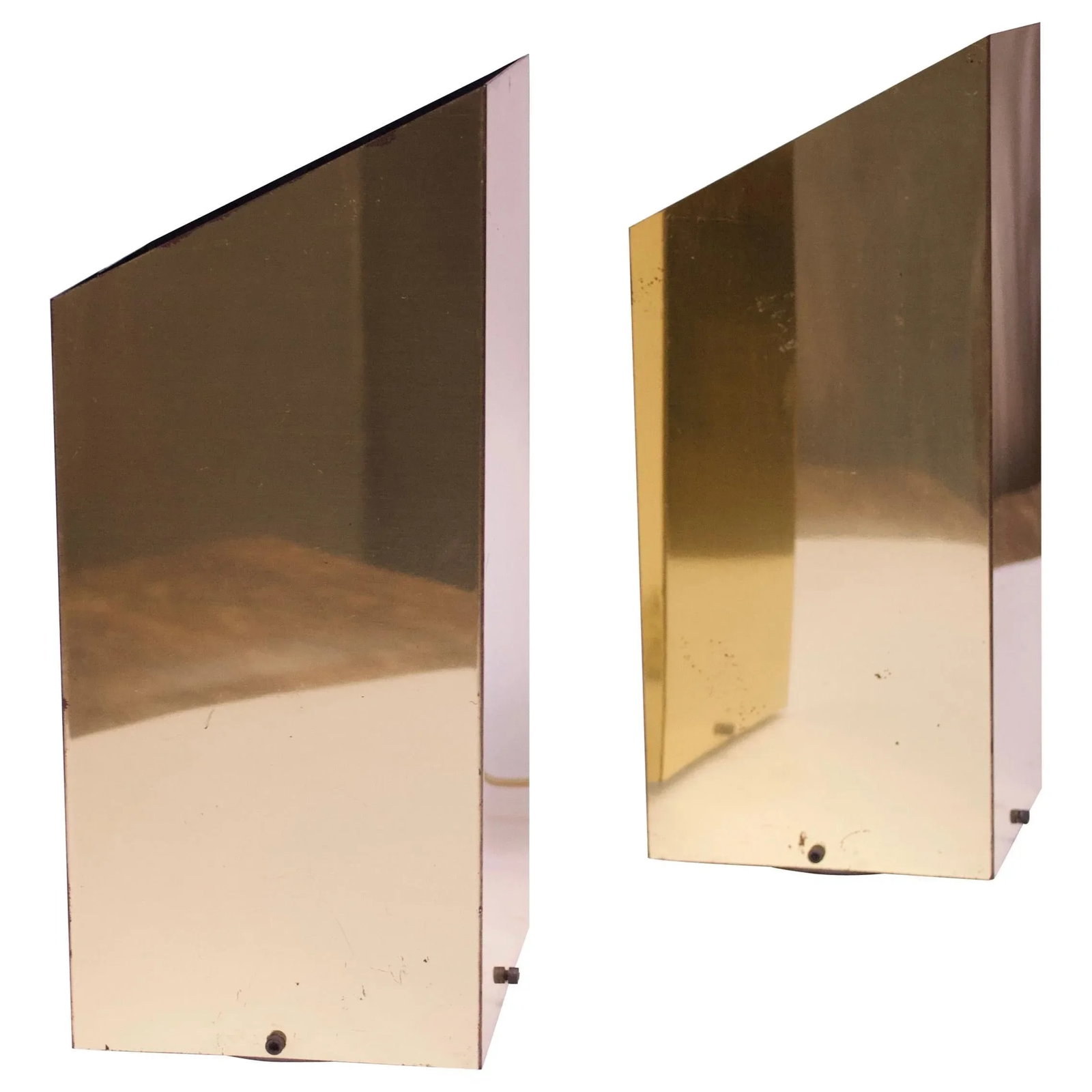 1970s Trapezoidal Brass Table Lamps by George Kovacs - A Pair - 13