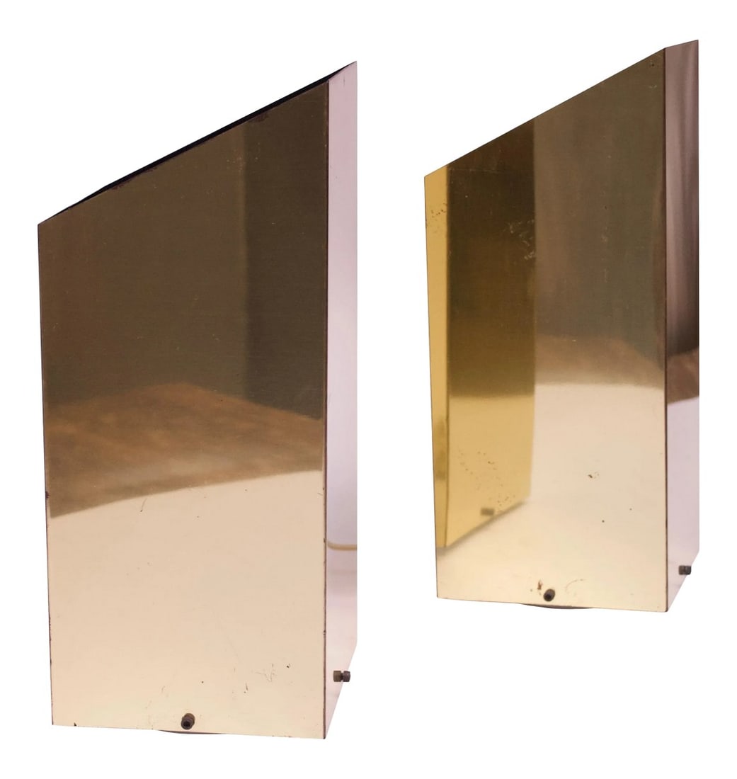 1970s Trapezoidal Brass Table Lamps by George Kovacs - A Pair (1 of 13)