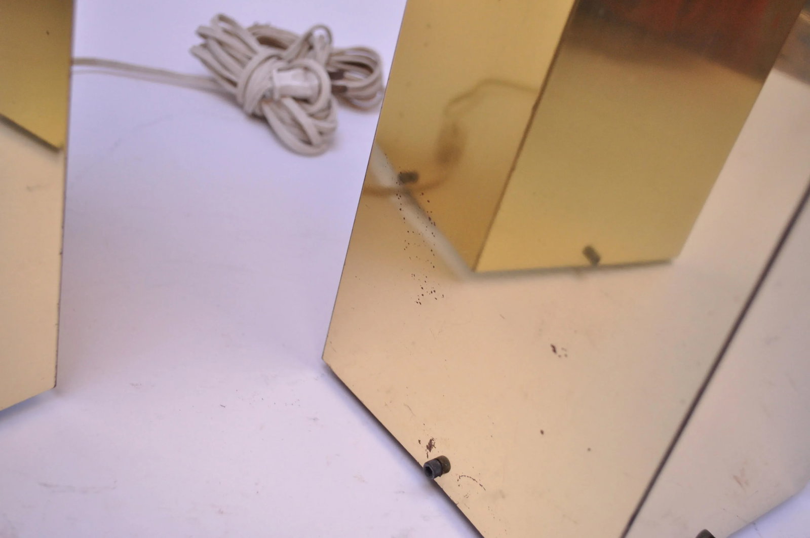 1970s Trapezoidal Brass Table Lamps by George Kovacs - A Pair - 9