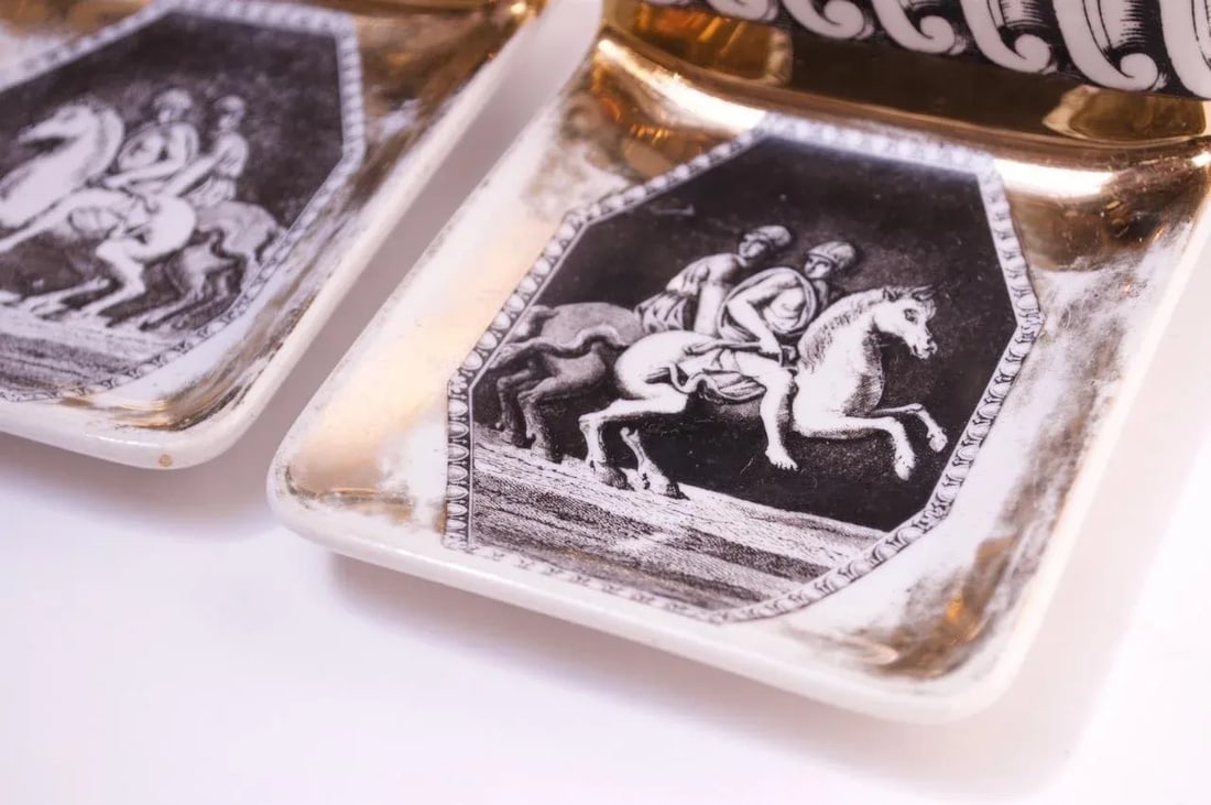 Piero Fornesetti "Equestrian" Ashtrays - A Pair - 3