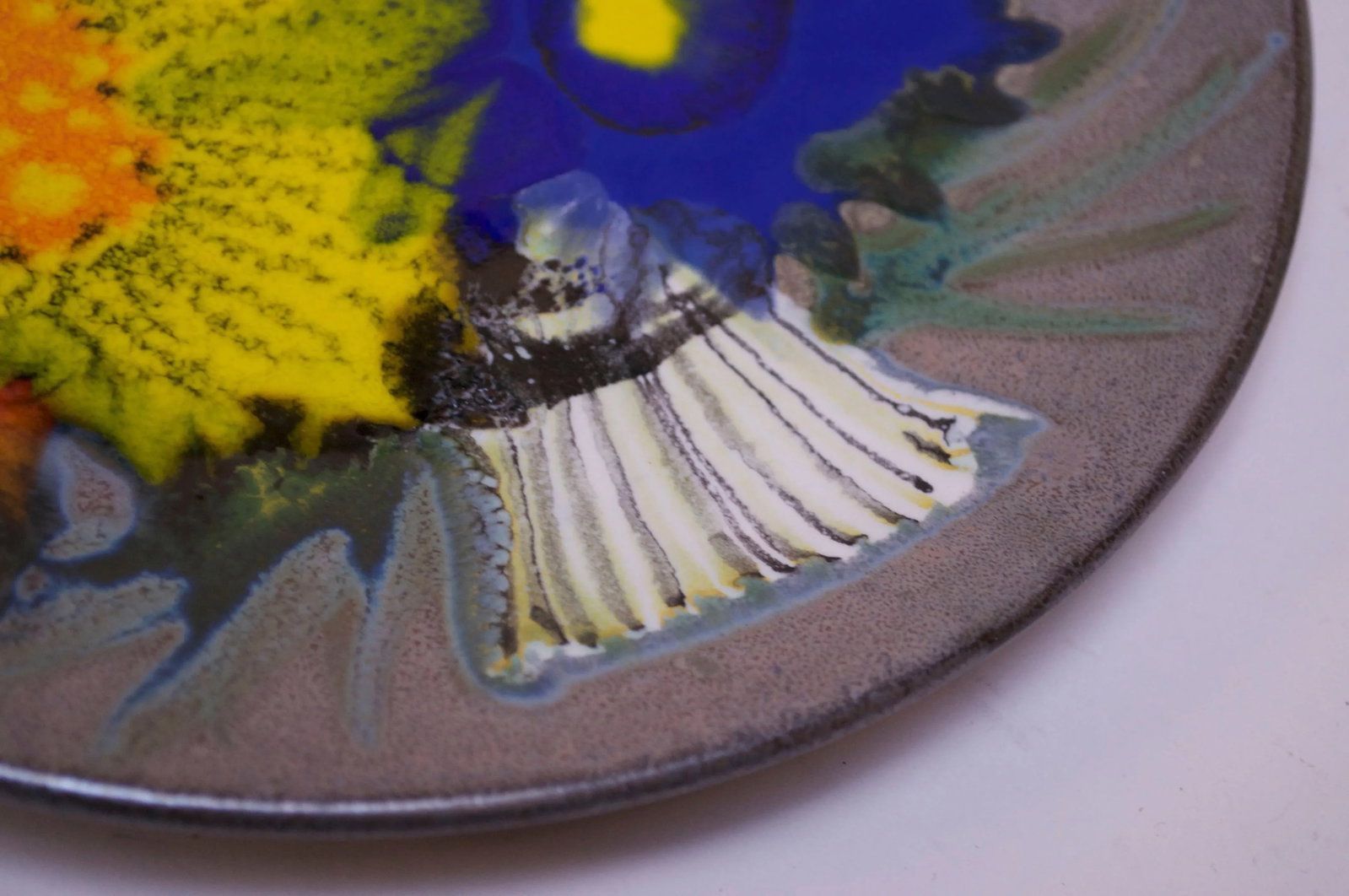 Vintage French Porcelain Enamel 'Floral' Cake Plates - Set of 8 - 3