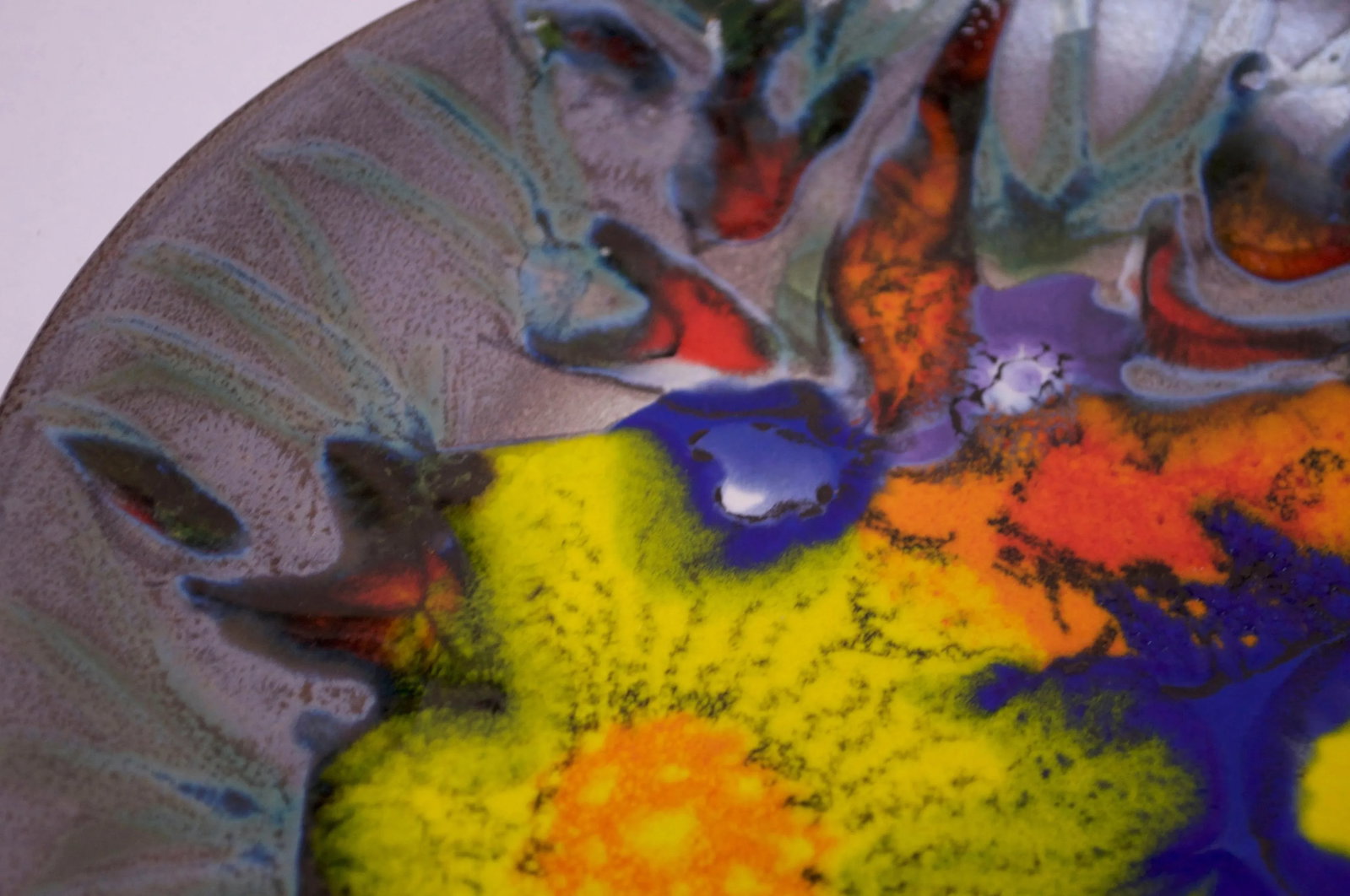Vintage French Porcelain Enamel 'Floral' Cake Plates - Set of 8 - 7