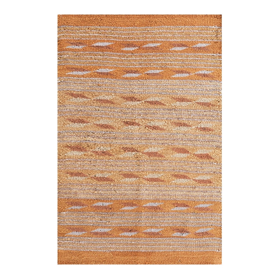 1940s Tan Camel Stripe Modern Antique American Navajo Chinle Wide Ruins Rug 2' X 3' Flat Weave Wool (1 of 7)