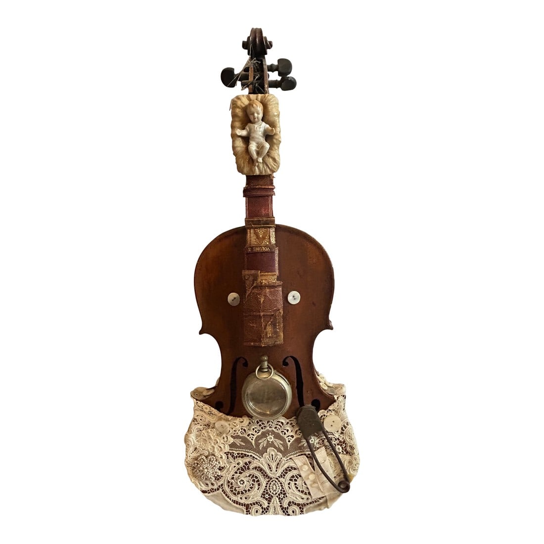 Mixed Media Violin Wall Sculpture Titled Baby (1 of 8)