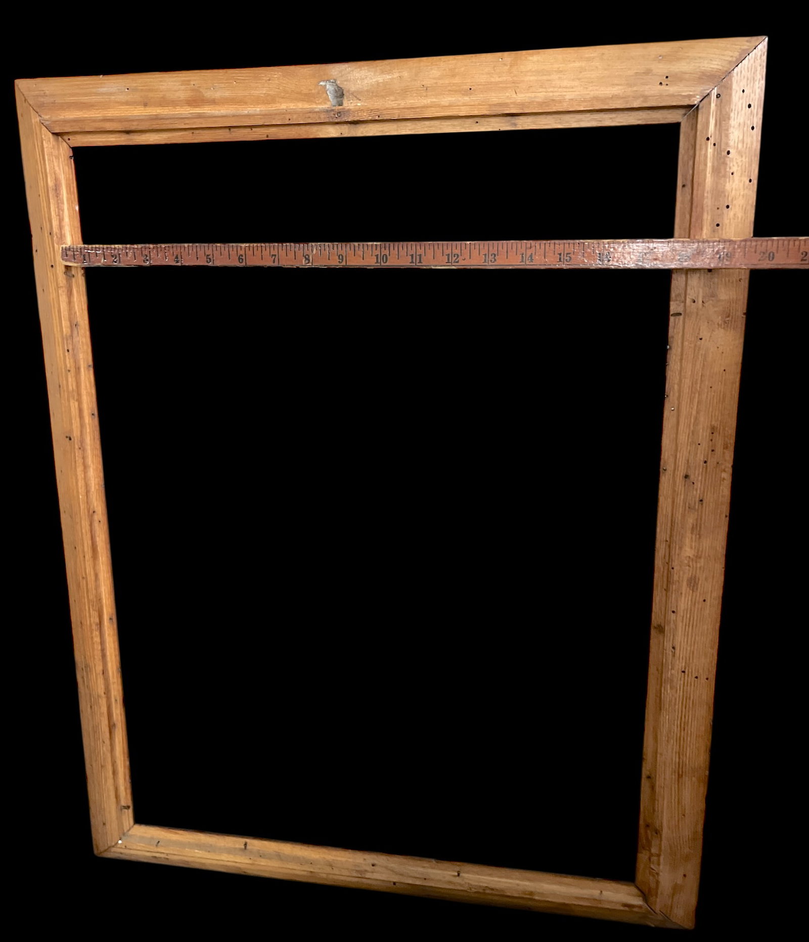 Antique Early 20th Century Wormwood Oak Picture Frame With Original Finish for 18" X 24" Art - 10