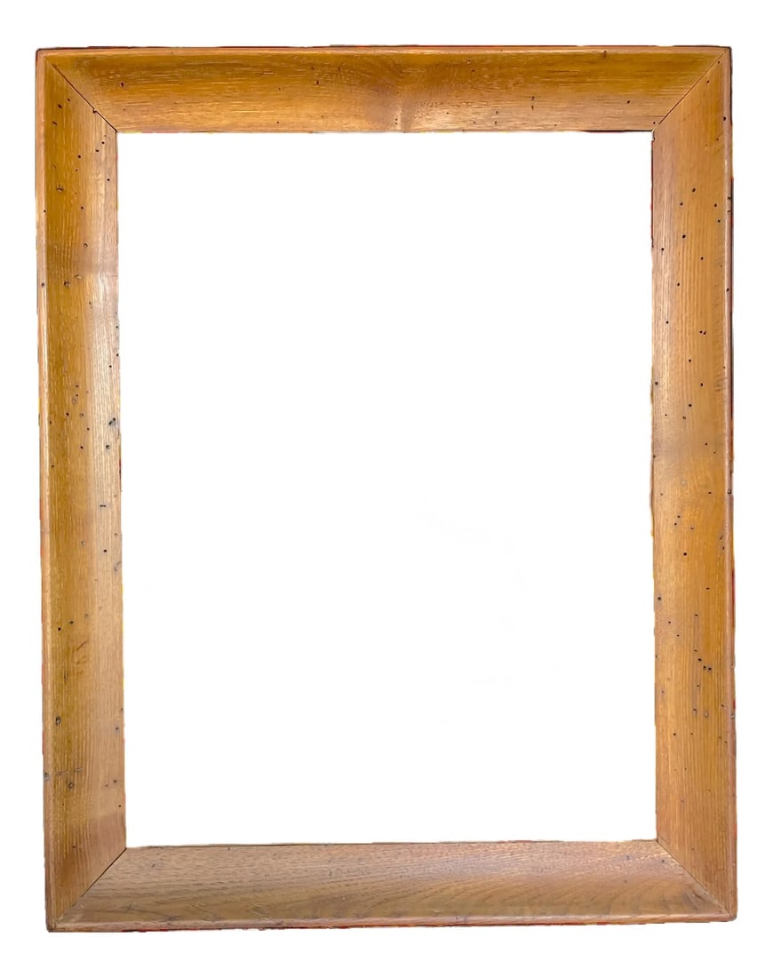 Antique Early 20th Century Wormwood Oak Picture Frame With Original Finish for 18" X 24" Art: This early 20th century solid oak picture frame with natural wormwood effect features clean mitered corners, generous cove depth, and a beautiful, century's old patina. The frame exudes exceptional
