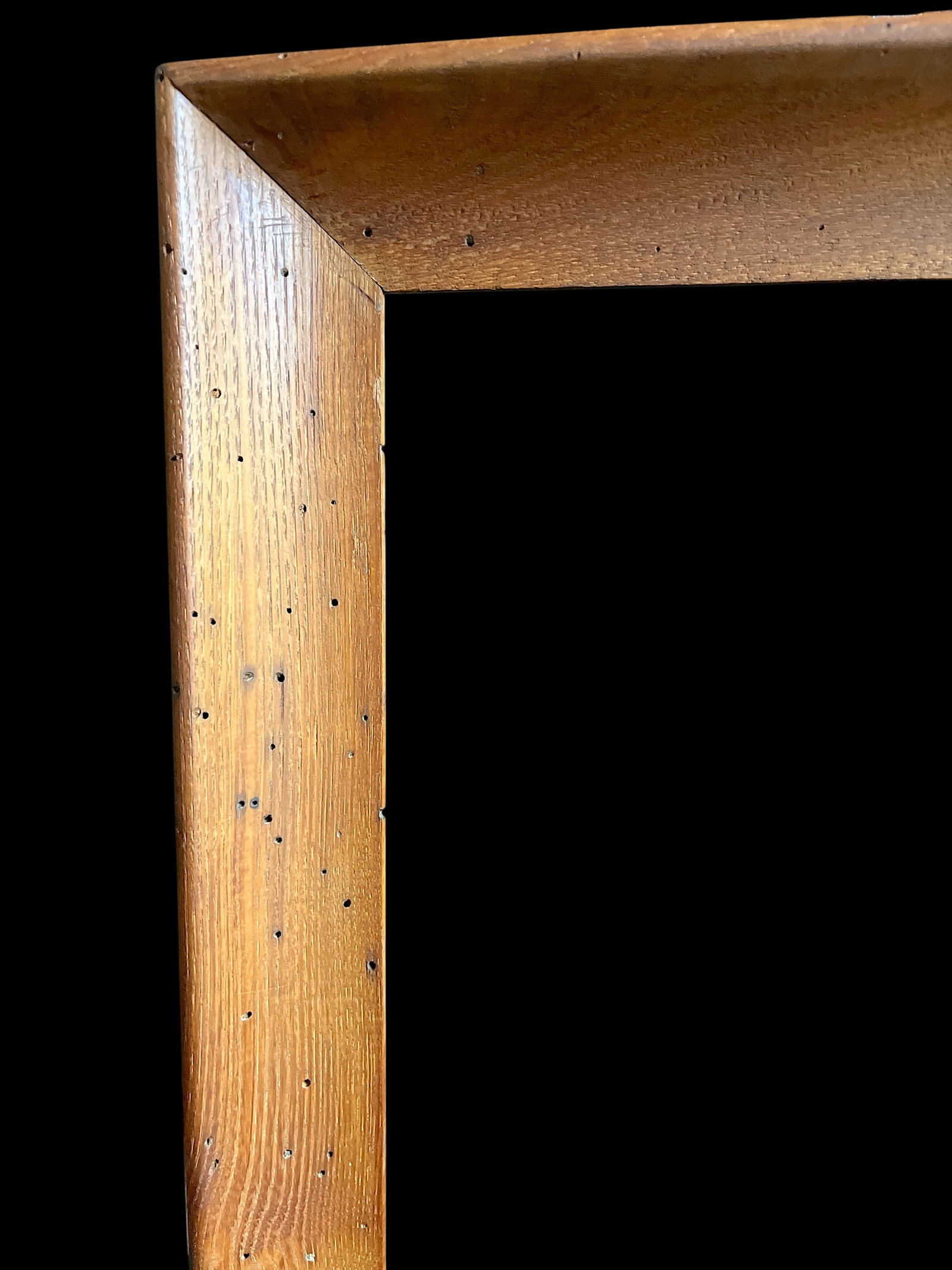Antique Early 20th Century Wormwood Oak Picture Frame With Original Finish for 18" X 24" Art - 3