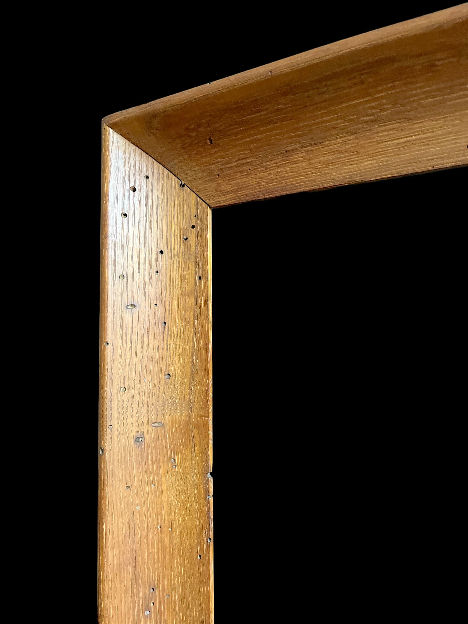 Antique Early 20th Century Wormwood Oak Picture Frame With Original Finish for 18" X 24" Art - 4