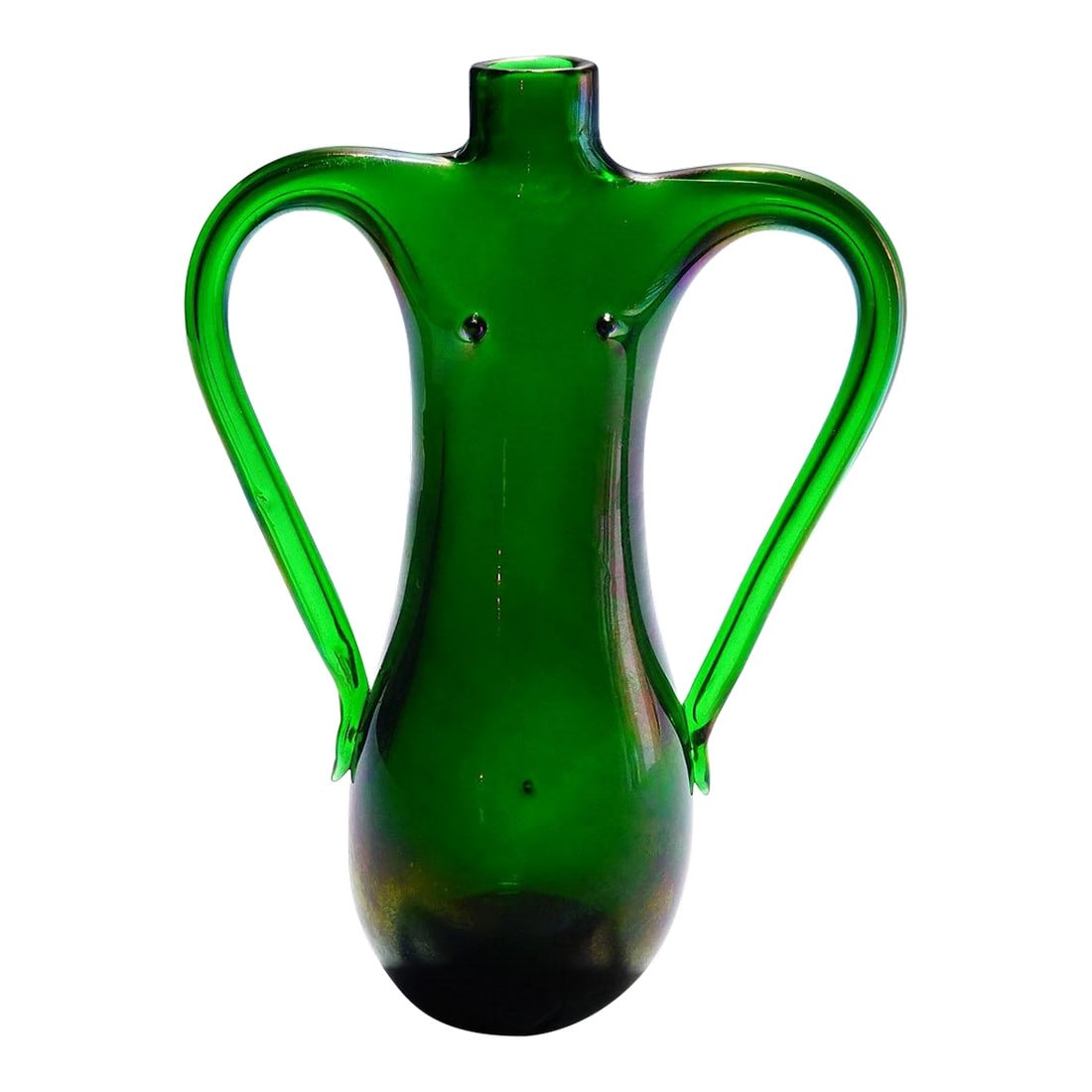 Art Glass Sculpture by Fulvio Bianconi for Venini 1949: Art Glass Sculpture by Fulvio Bianconi for Venini 1949 A rare art glass sculpture from the 'Nudes' series made of green glass with an iridescent surface. Manufactured in the 1950s by Venini, Venice, b