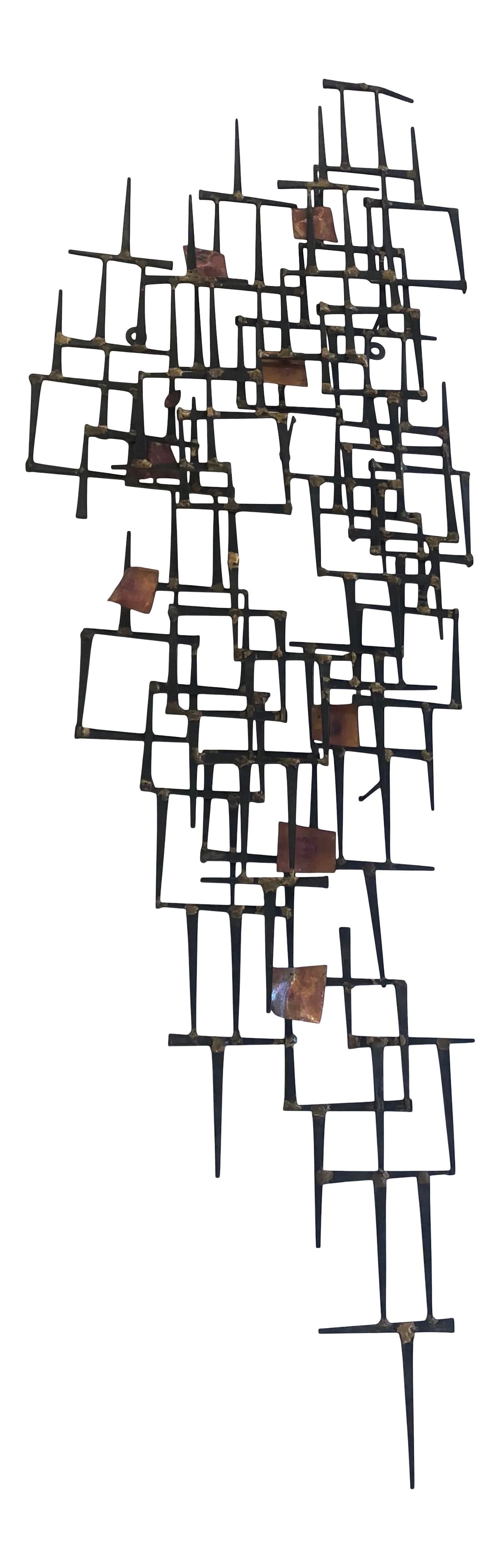 Abstract Iron & Copper Wall Sculpture (1 of 11)