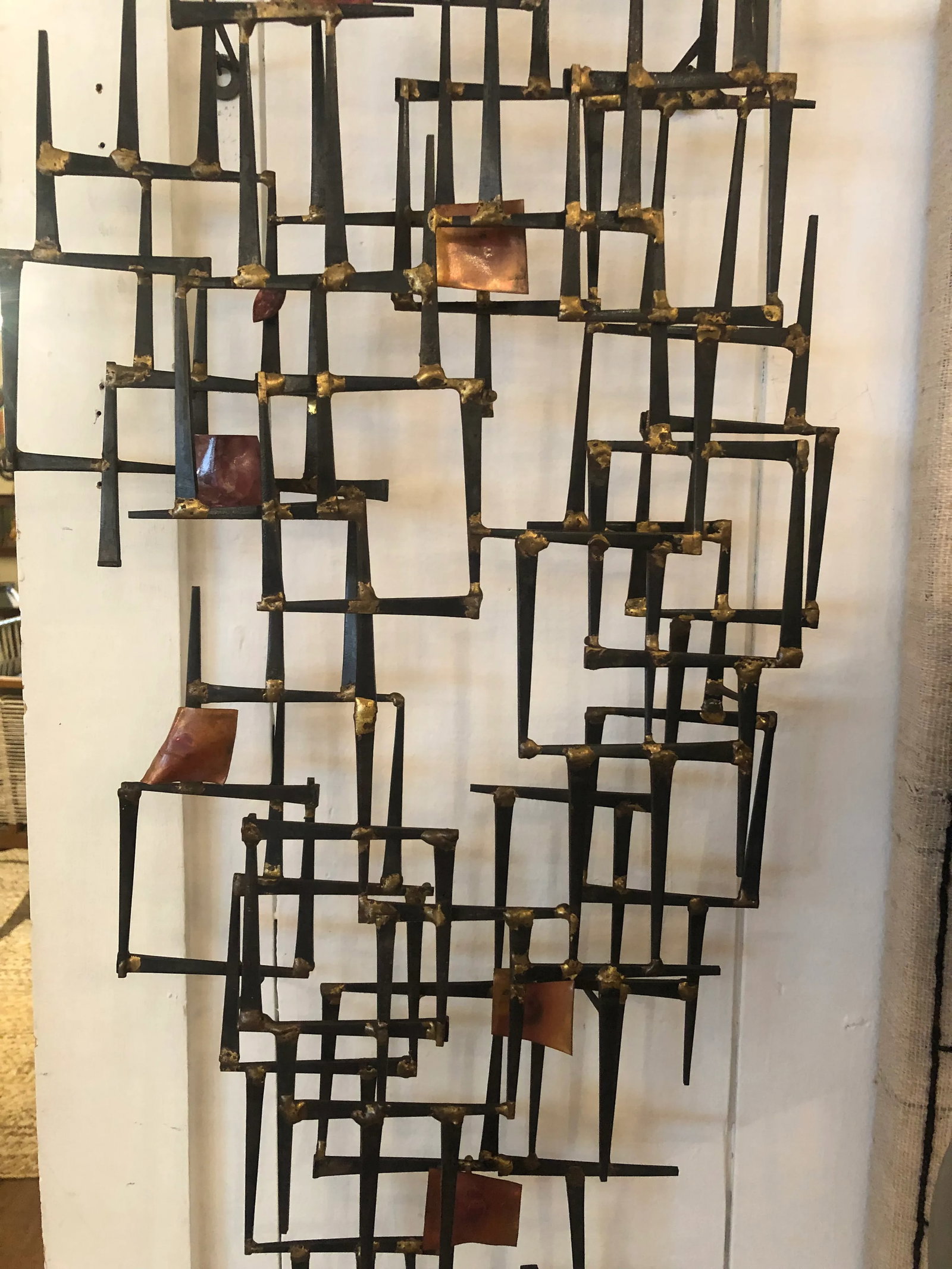 Abstract Iron & Copper Wall Sculpture - 5