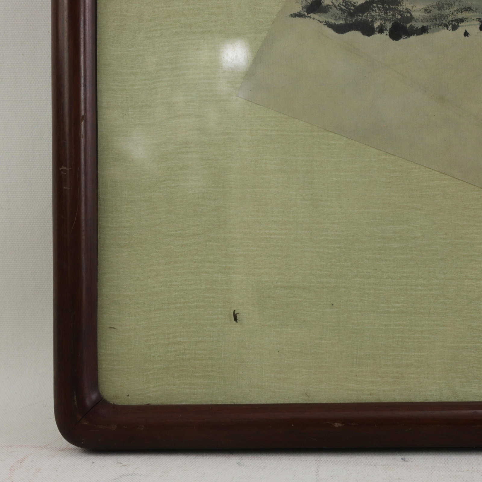 Vintage Chinese Fan Painting Red Plum Blossoms Announcing Spring Framed Ink and Color on Paper With - 10