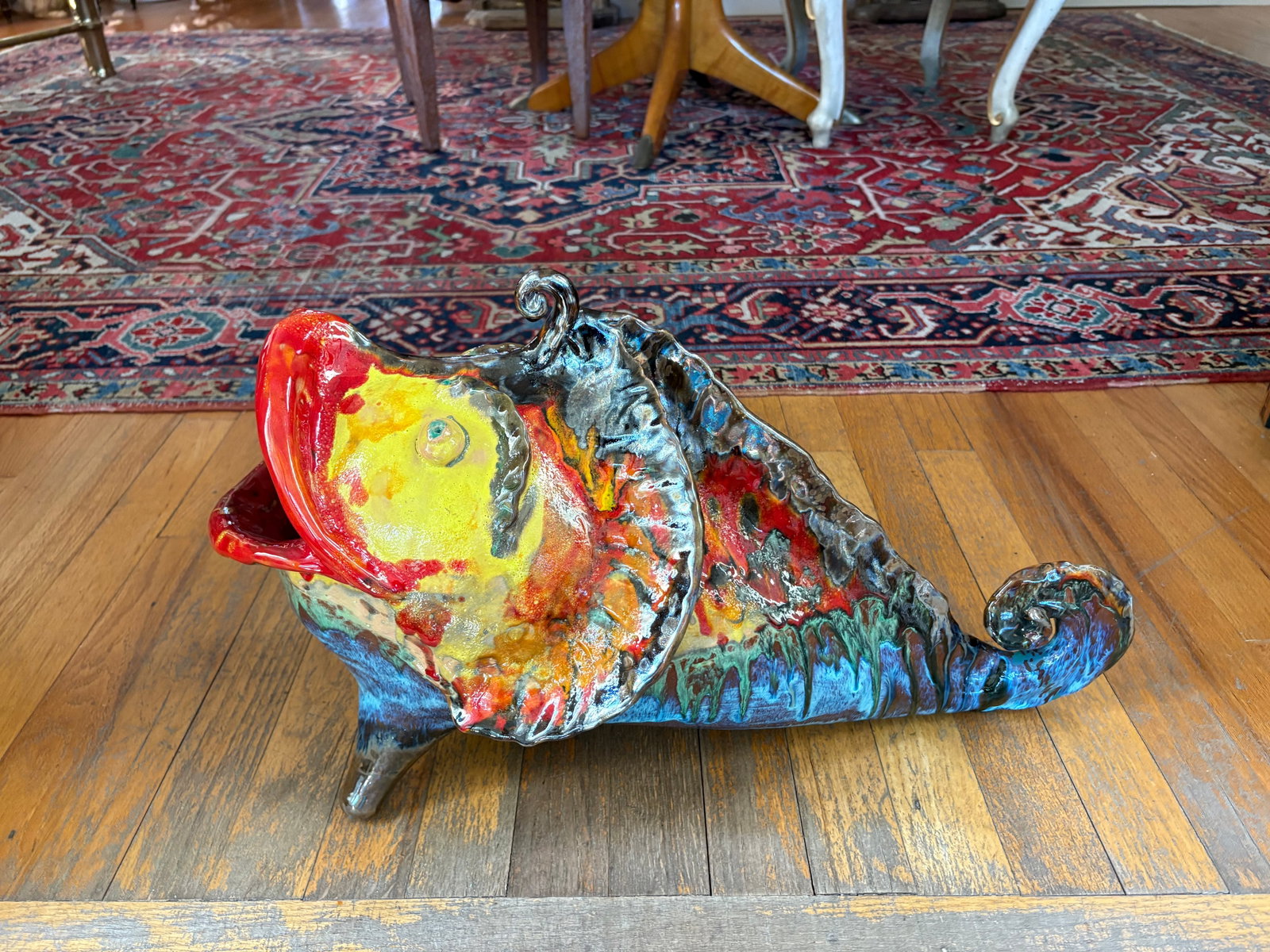 1950s Italian Glazed Terracotta Fish Sculpture - 14
