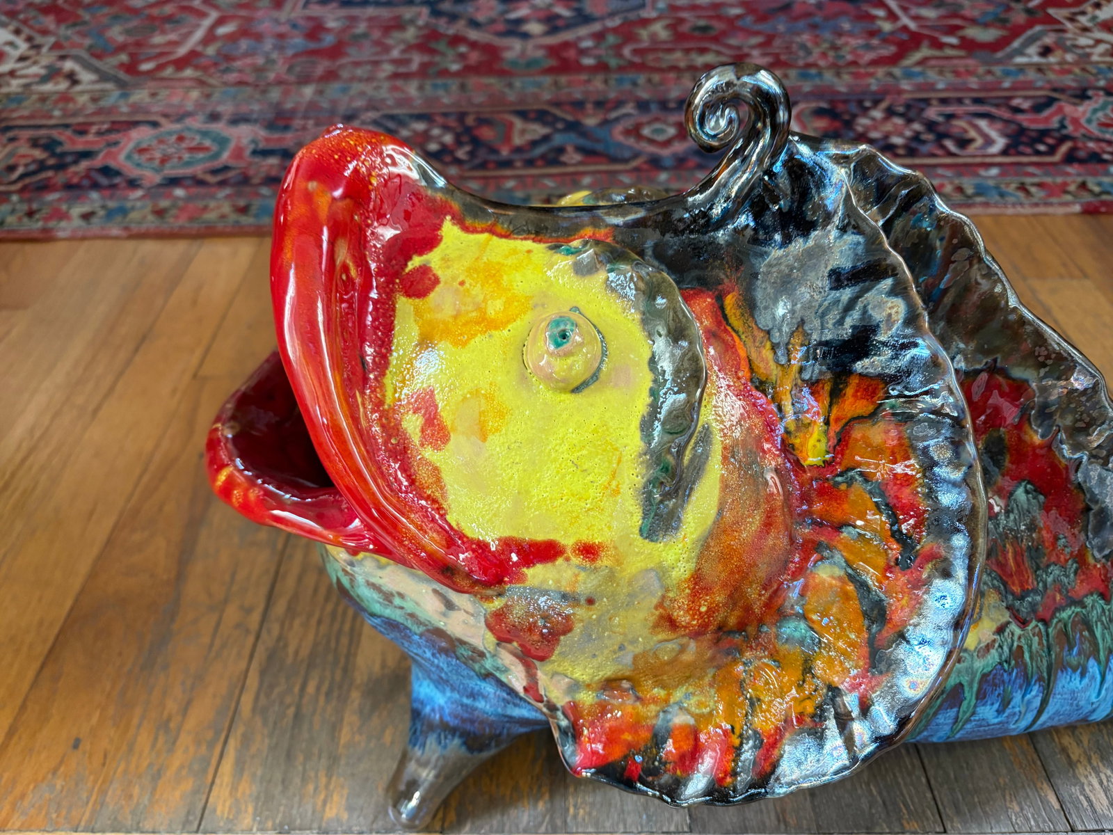 1950s Italian Glazed Terracotta Fish Sculpture - 3
