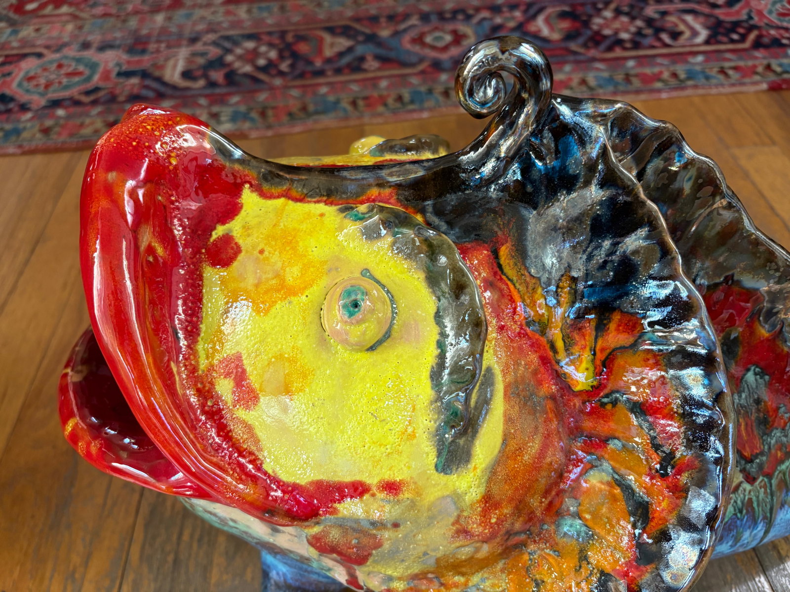1950s Italian Glazed Terracotta Fish Sculpture - 7