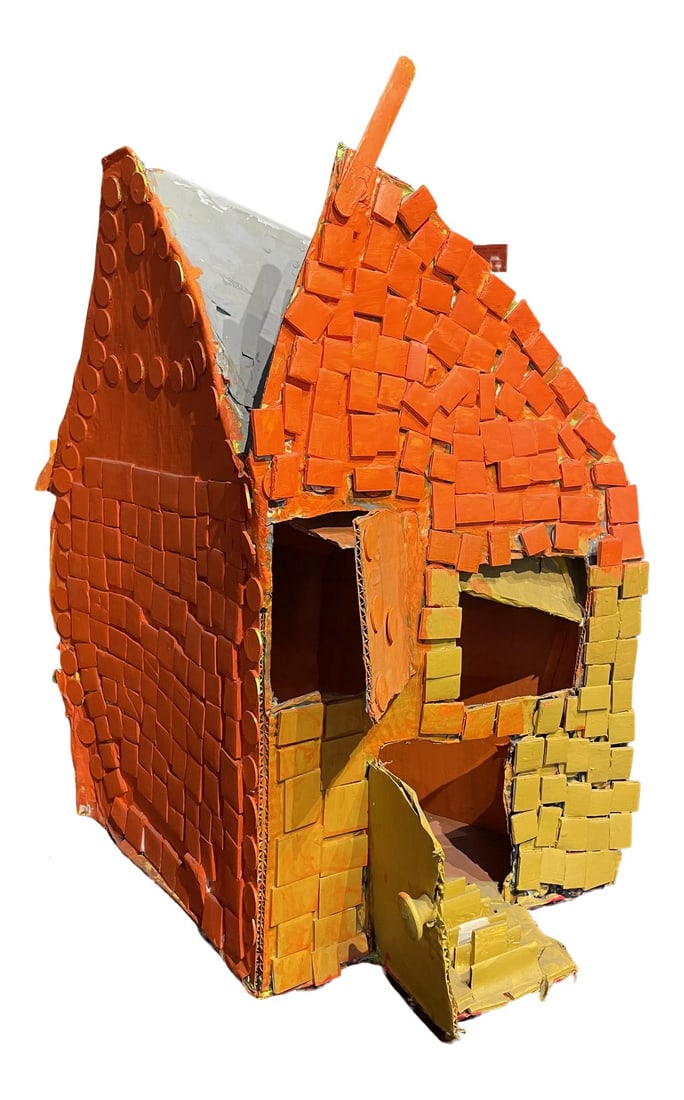 Contemporary Outsider Art Mixed-Media Sculpture of Affordable Housing: A genius rendition of "affordable housing" San Francisco style. It really is a fantastic expression of folk art at its feast. At this price it won't last! May well go over asking:) Condition: