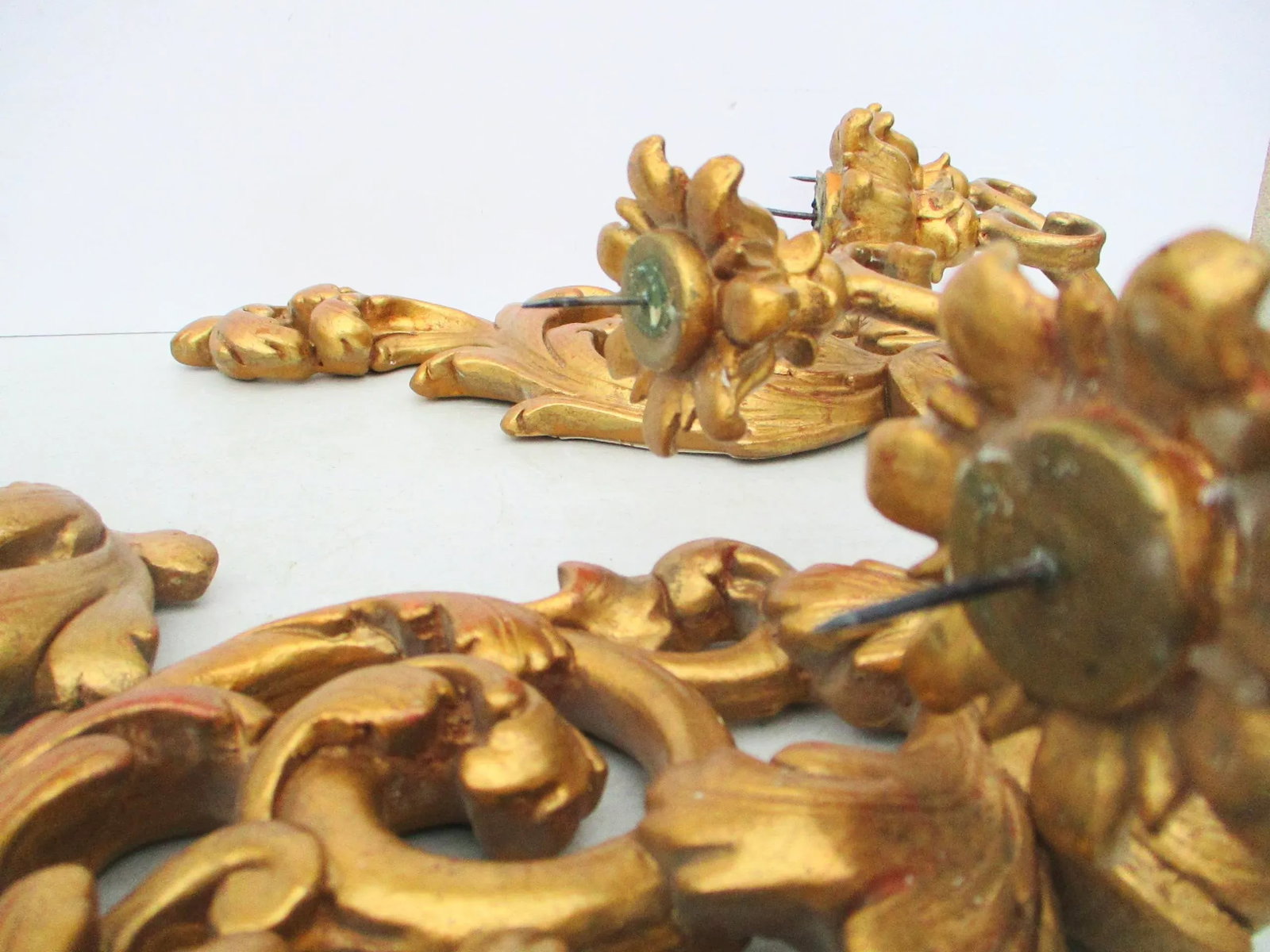 Vintage Italian Florentine Two-Candle Wall Sconces- Set of 3 - 11