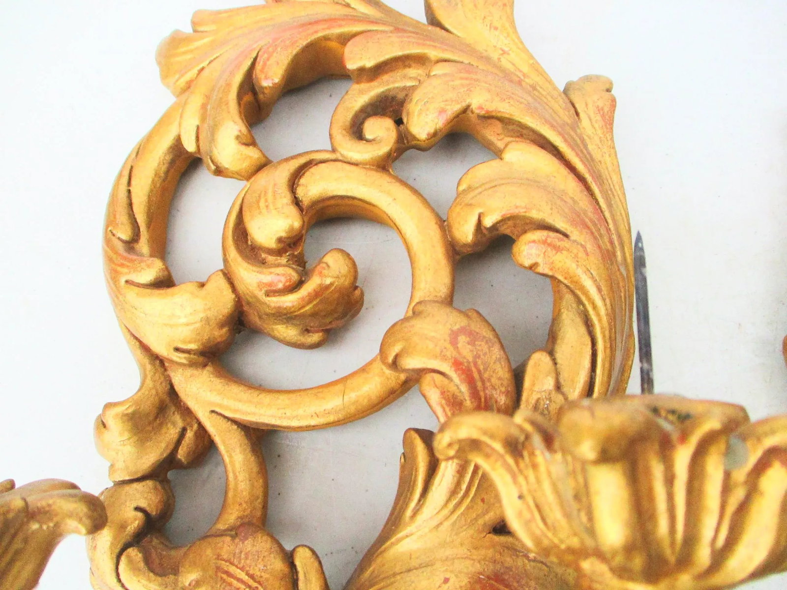Vintage Italian Florentine Two-Candle Wall Sconces- Set of 3 - 5