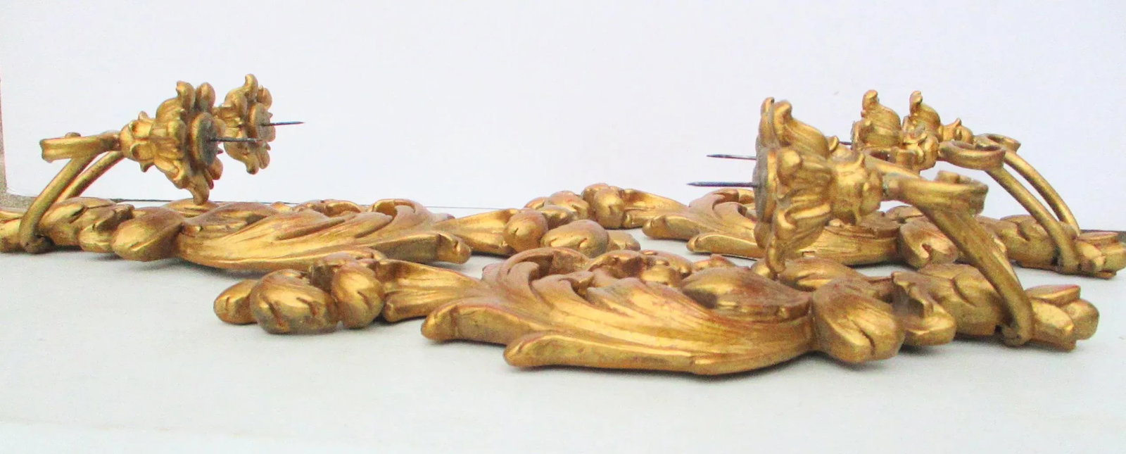 Vintage Italian Florentine Two-Candle Wall Sconces- Set of 3 - 9