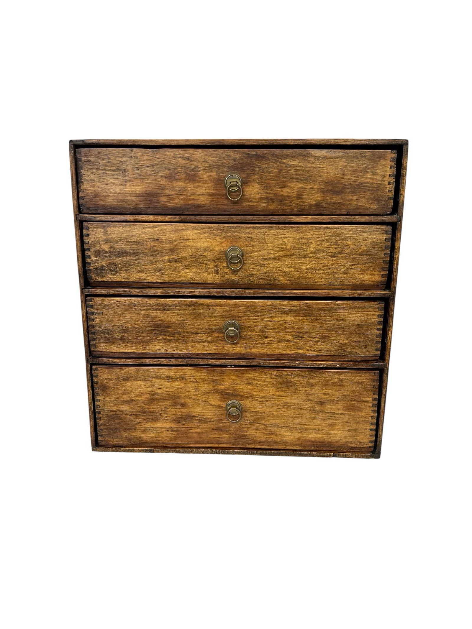 Vintage Handmade Tabletop Four Drawer Storage Cabinet - 7
