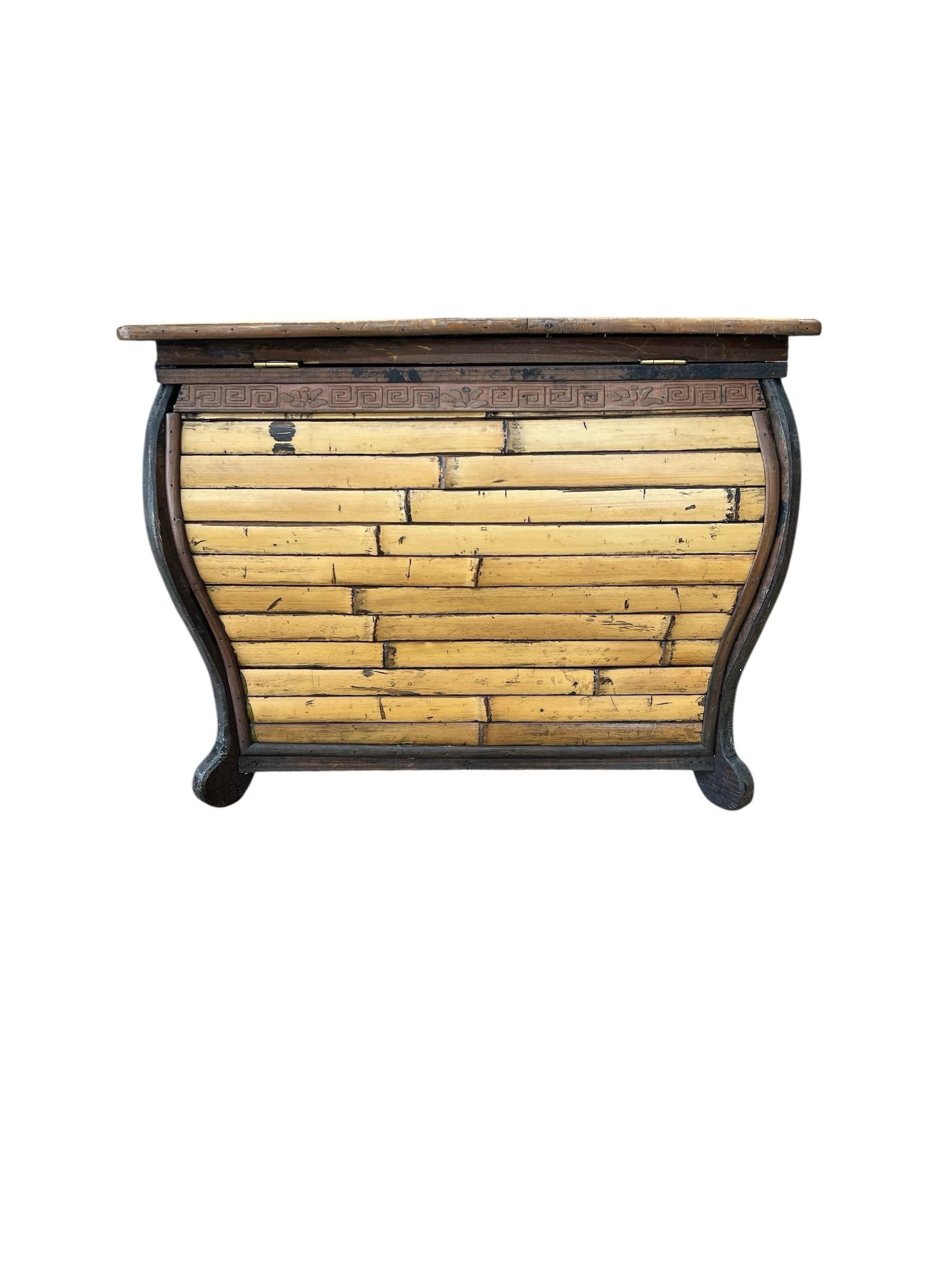 Vintage Bamboo Box Library Side Table - 3